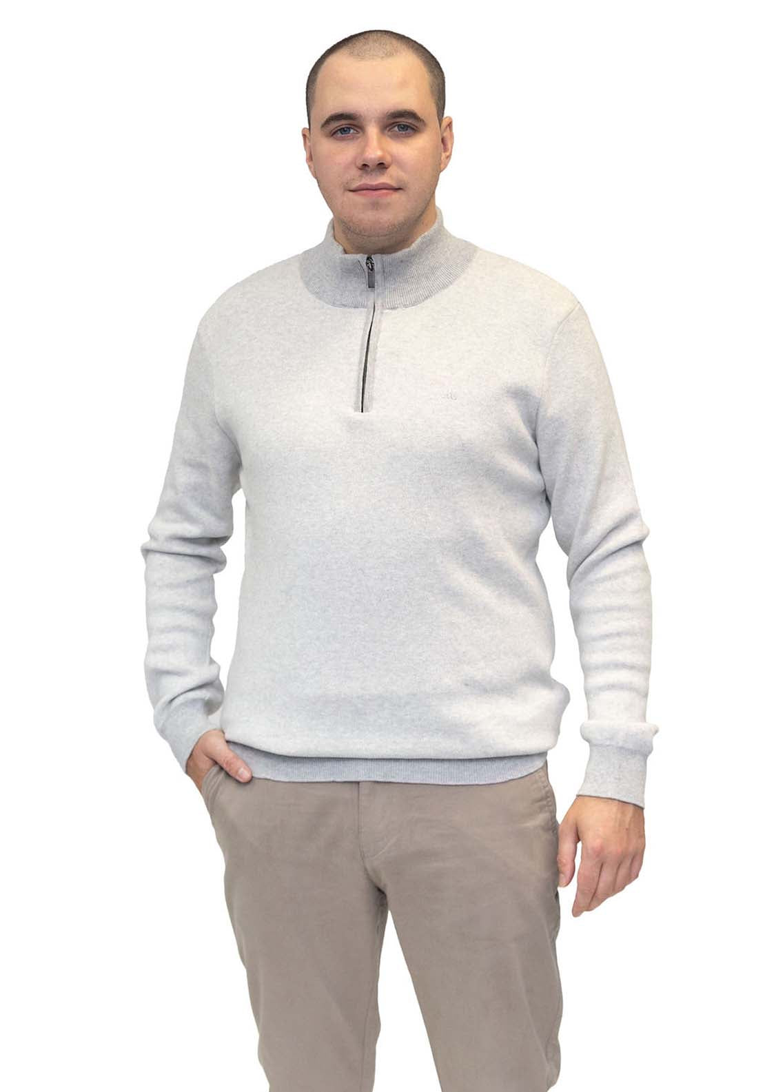 Mineral River Quarter Zip Knit - Ecru/grey 1 Shaws Department Stores