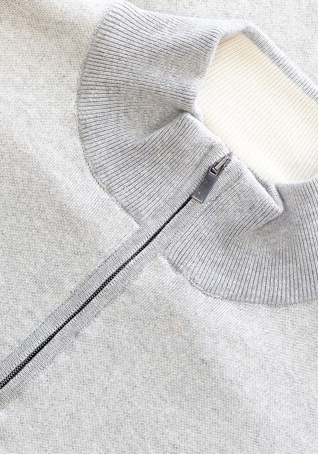 Mineral River Quarter Zip Knit - Ecru/grey 6 Shaws Department Stores