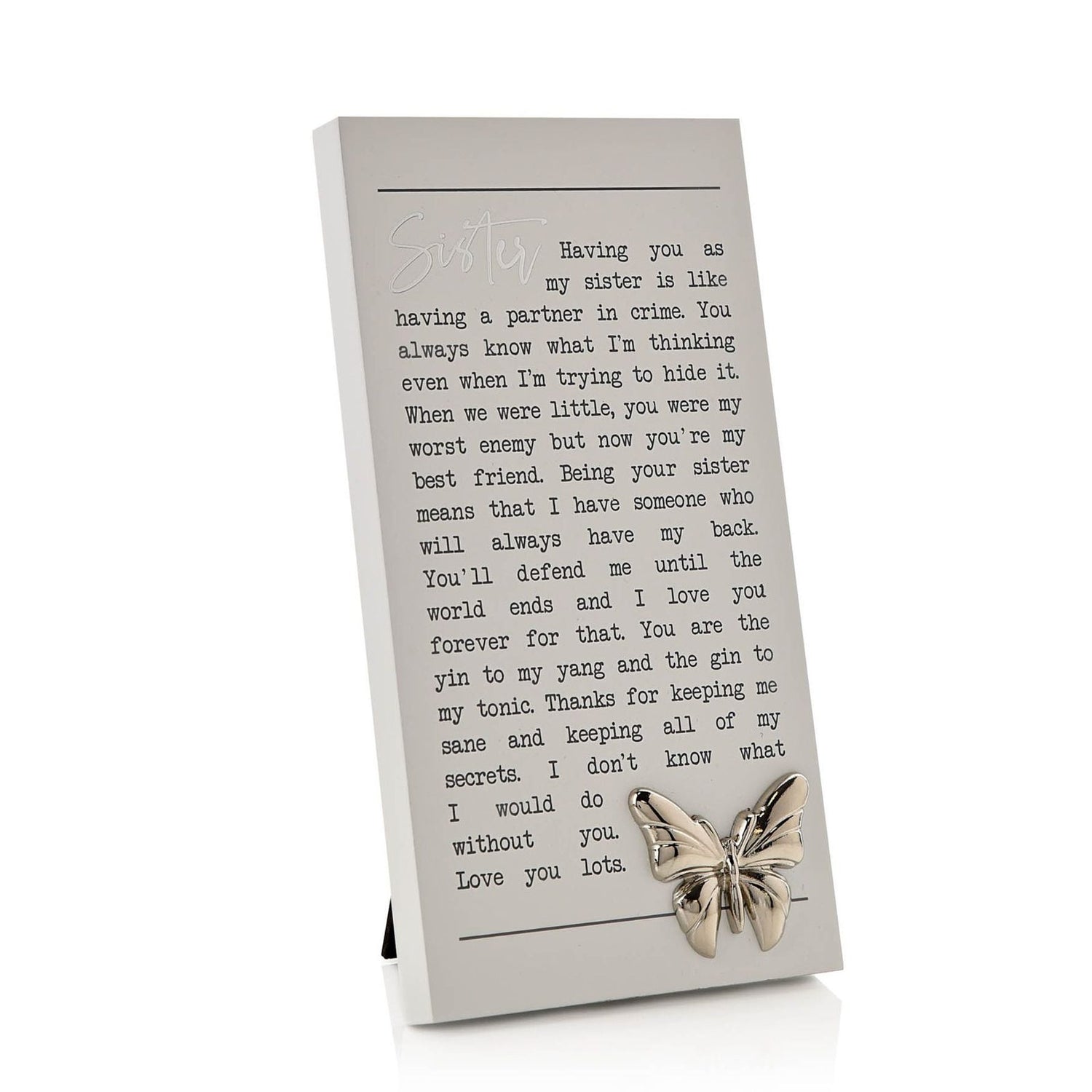 The Home Collection Moments Standing Plaque - Sister 1 Shaws Department Stores