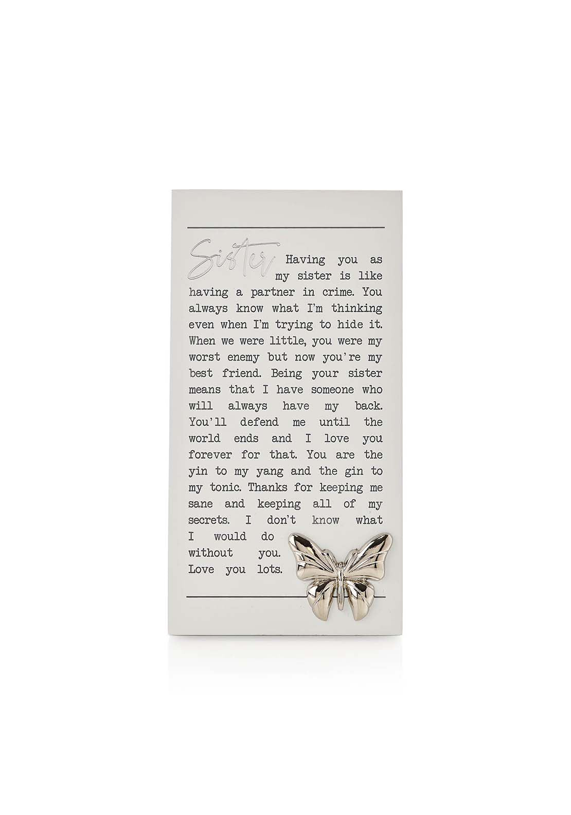Celebrations Moments Standing Plaque - Sister 1 Shaws Department Stores