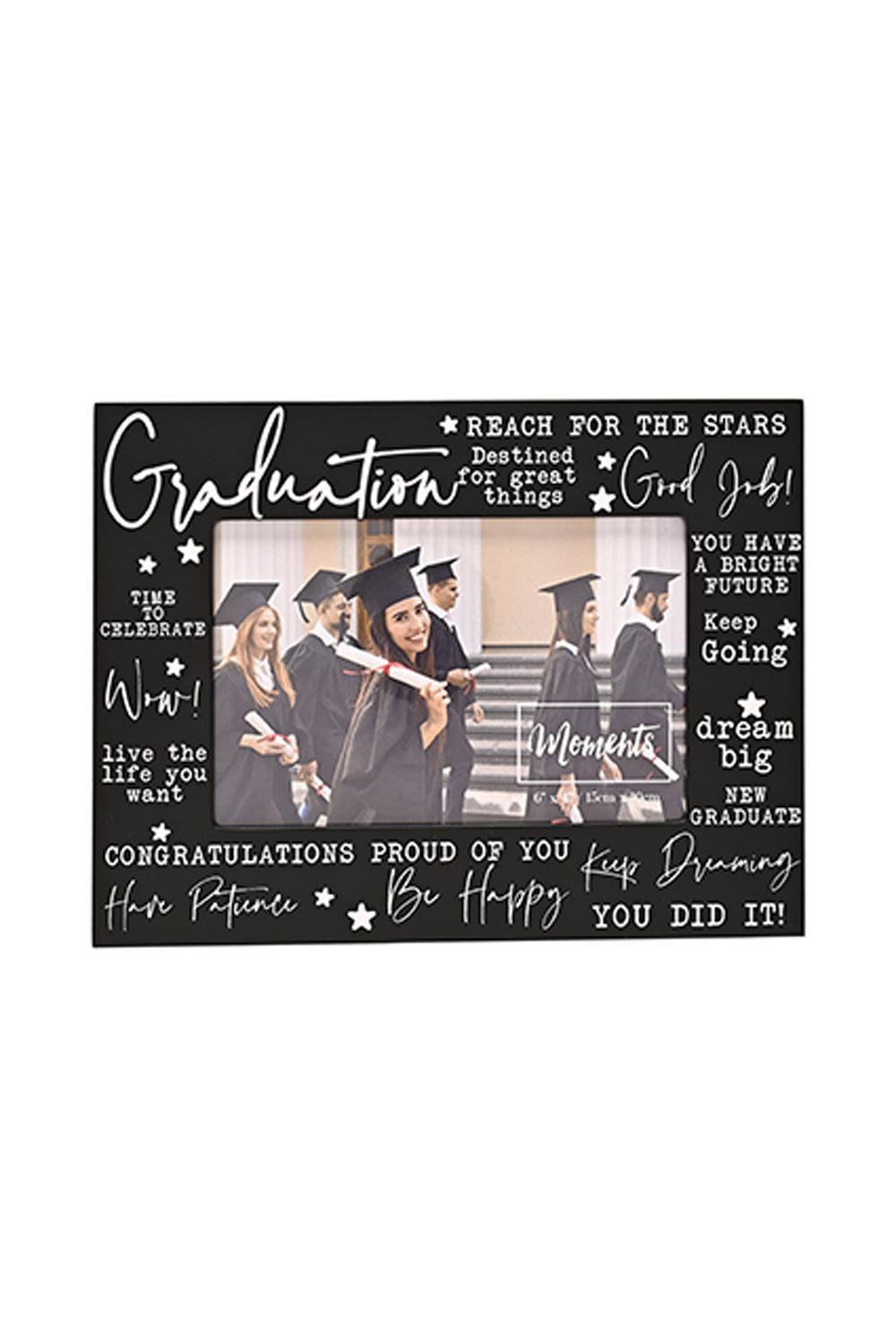 Moments Moments Photo Frame Black with Words 6" x 4" - Graduation 1 Shaws Department Stores