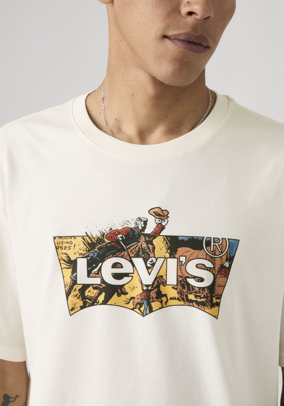 Levis 100% Cotton Relaxed Fit Graphic Tee - White 4 Shaws Department Stores