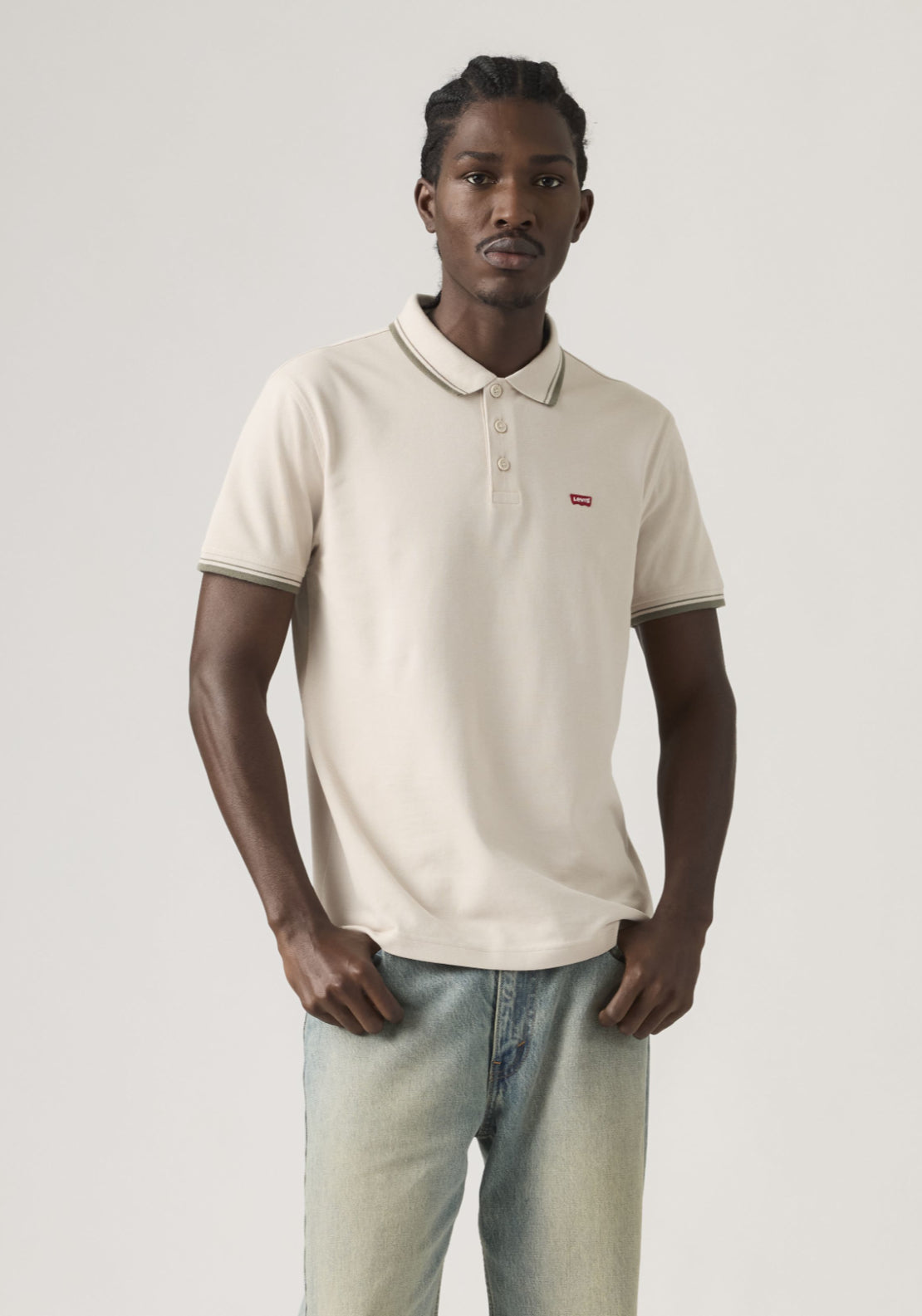 Levis 100% Cotton Housemark Polo - Neutral 3 Shaws Department Stores
