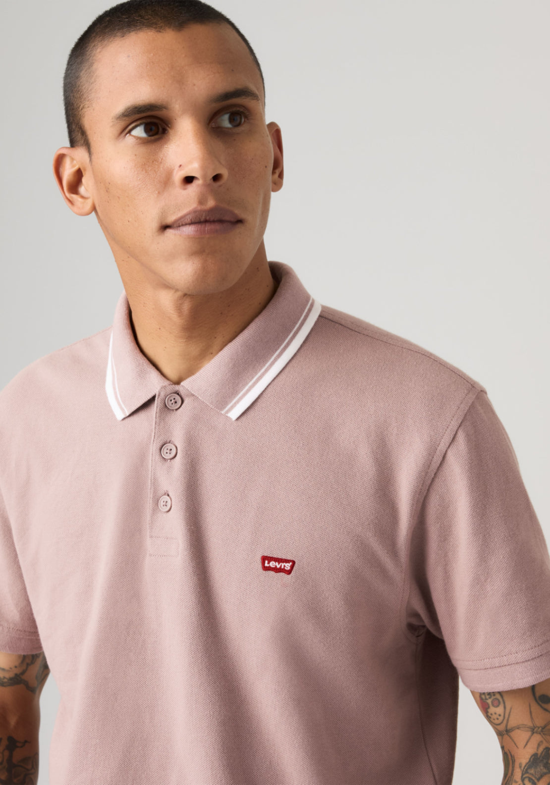 Levis Housemark Polo Shirt - Wood Tipping/white 4 Shaws Department Stores