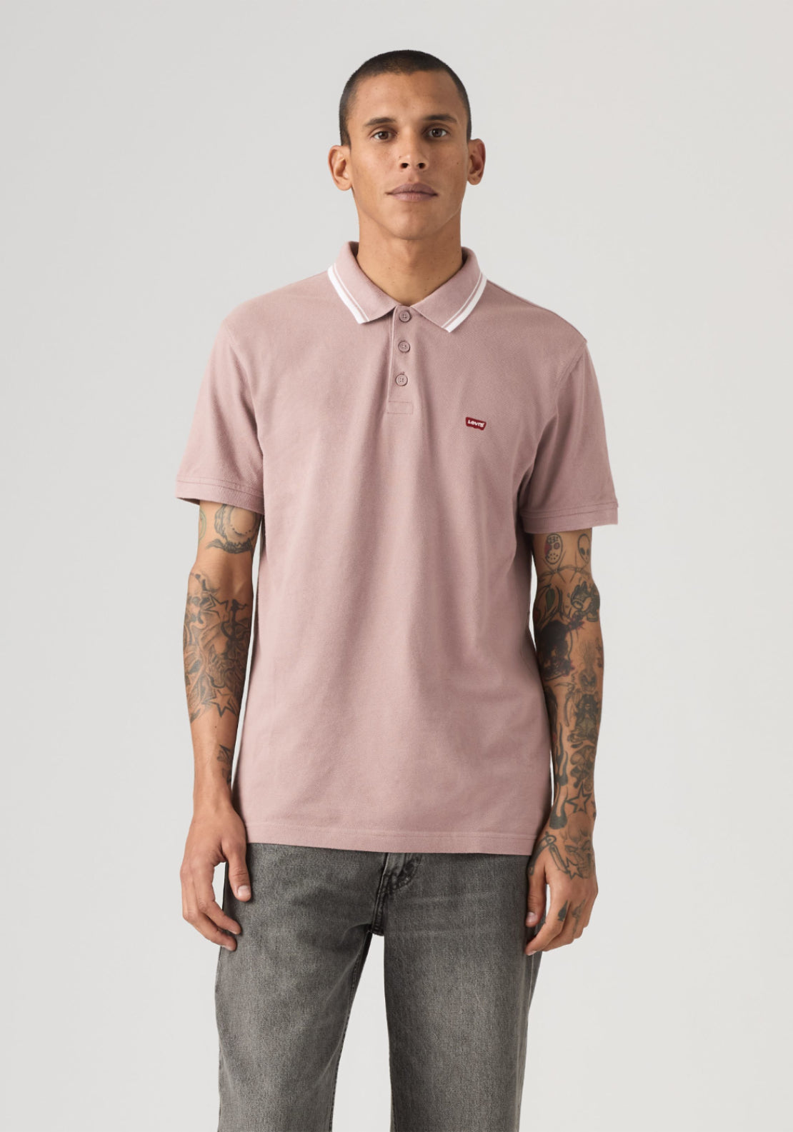 Levis Housemark Polo Shirt - Wood Tipping/white 1 Shaws Department Stores