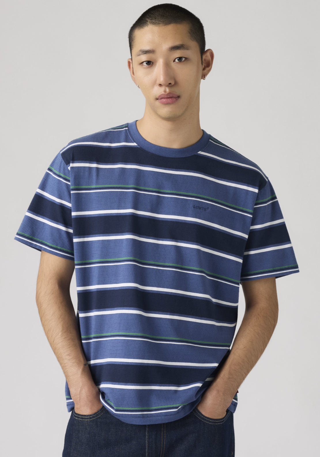 Levis 100% Cotton Red Tab Vintage Tee - Blue 3 Shaws Department Stores