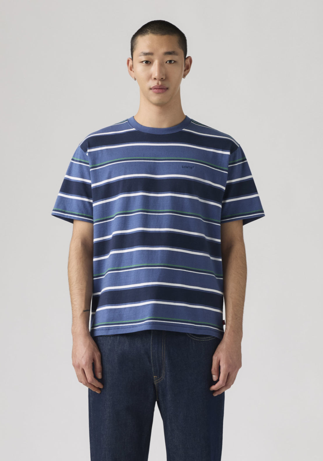 Levis 100% Cotton Red Tab Vintage Tee - Blue 1 Shaws Department Stores