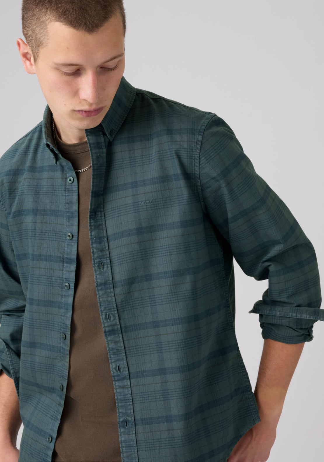 Levis Authentic Check Shirt - Dark Slate/gold 3 Shaws Department Stores