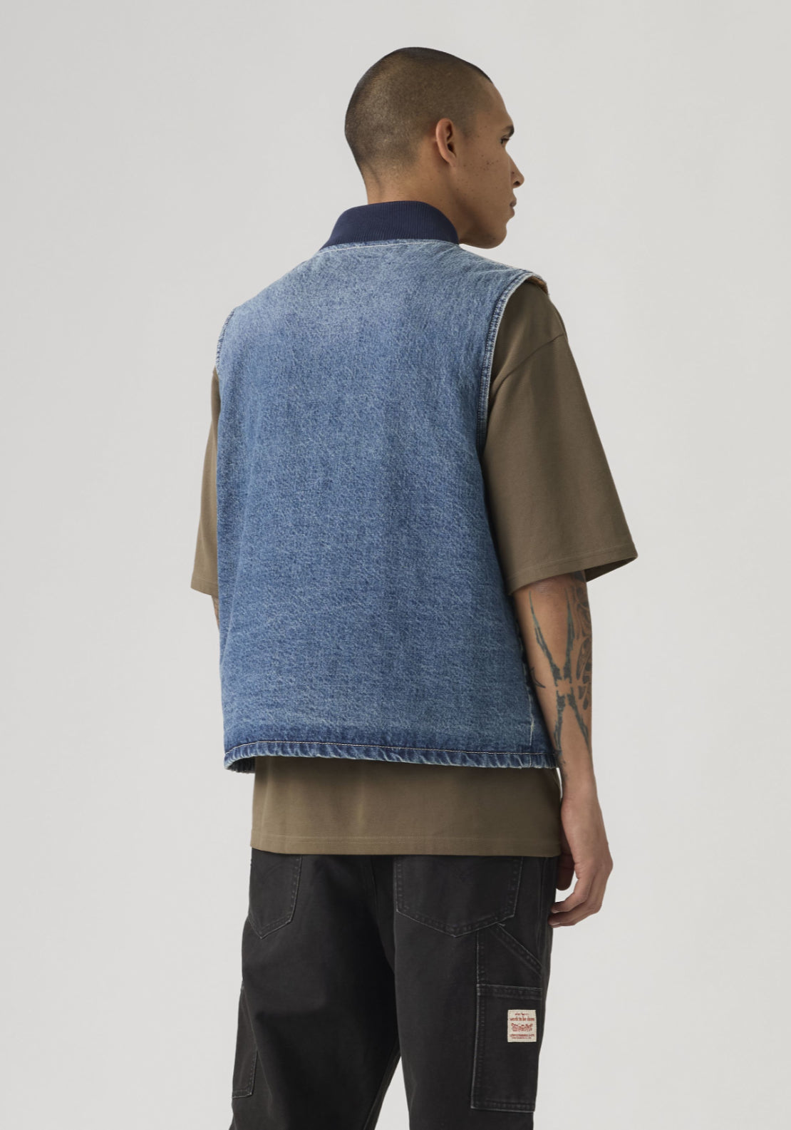 Levis 100% Cotton Sansome Vest - Med Indigo 2 Shaws Department Stores