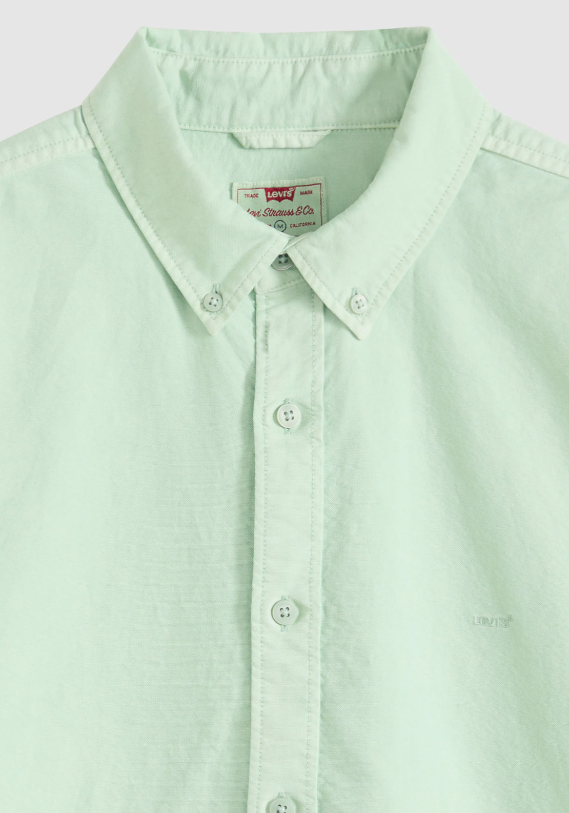 Levis 100% Cotton Short Sleeve Authentic Button-down Shirt - Cameo Green 5 Shaws Department Stores
