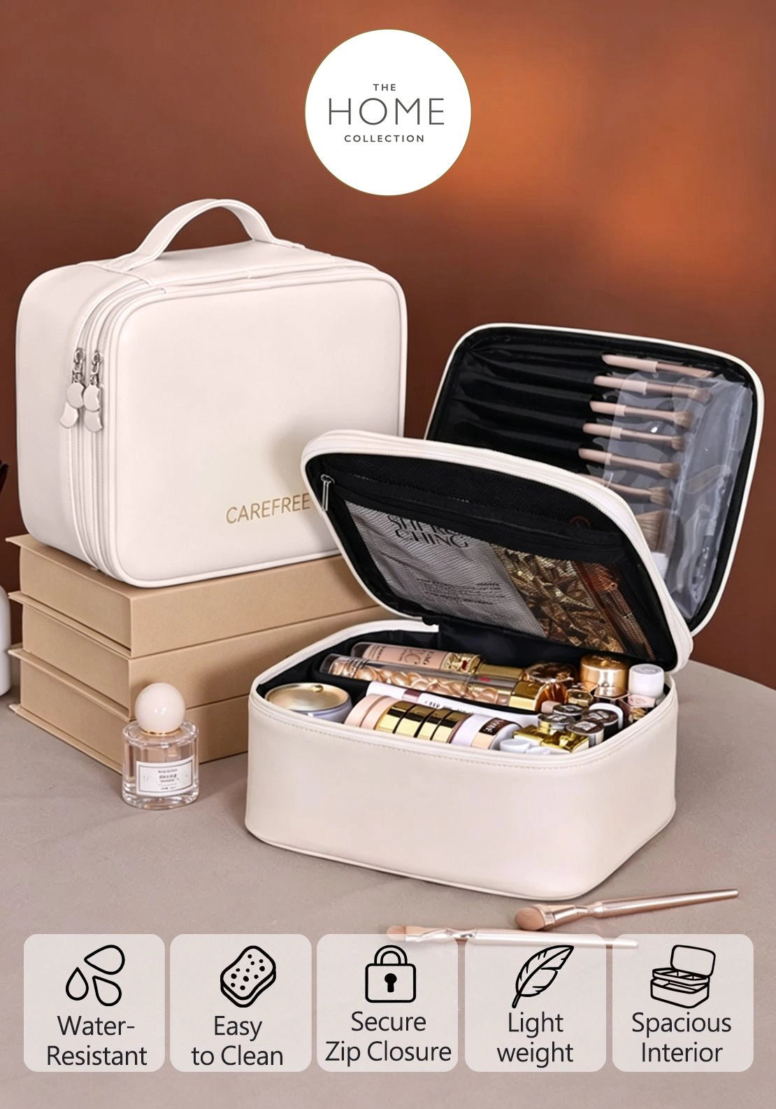The Home Collection Makeup Travel Bag - White 1 Shaws Department Stores