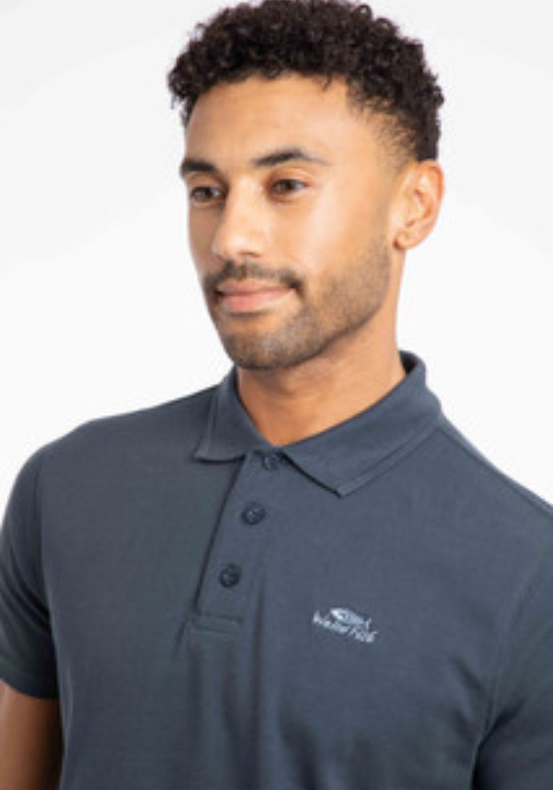 Weird Fish Miles Organic Pique Polo - Blue 1 Shaws Department Stores