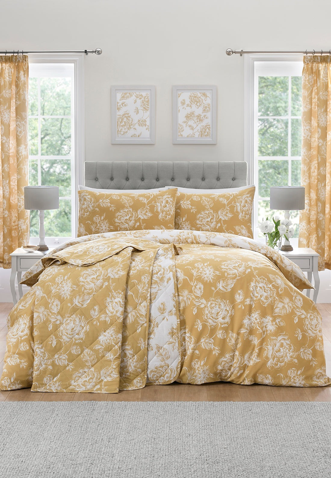 The Home Collection Mimi Bedspread 200cm X 230cm - Gold 1 Shaws Department Stores