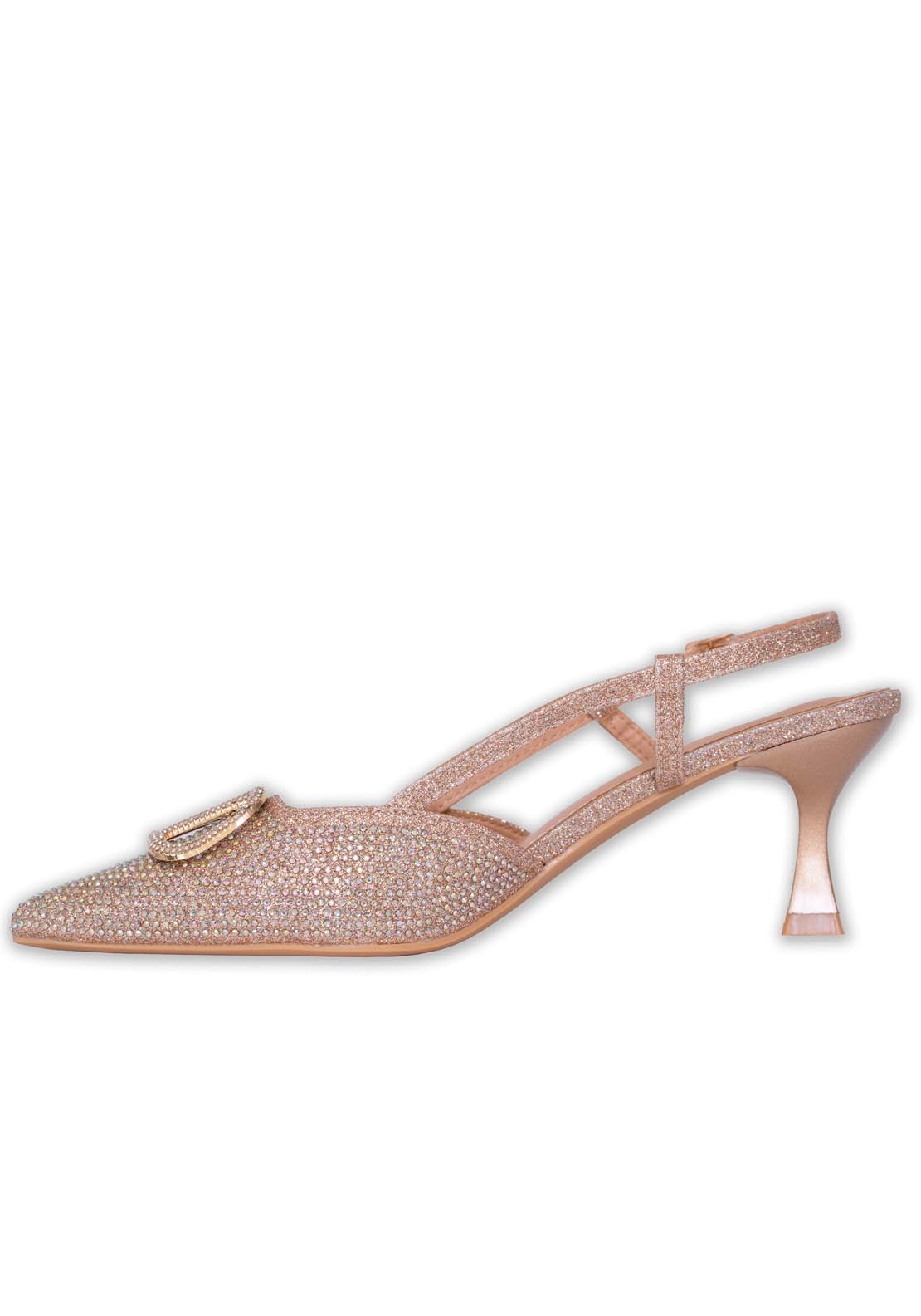 Sorento Diamonte V Heeled Slingback - Gold 2 Shaws Department Stores