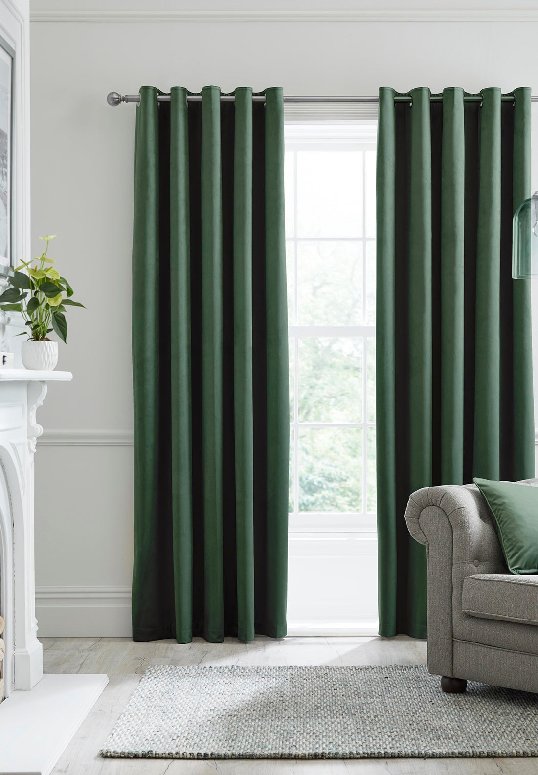 The Home Collection Montreal Blackout Thermal Curtains - Green 1 Shaws Department Stores