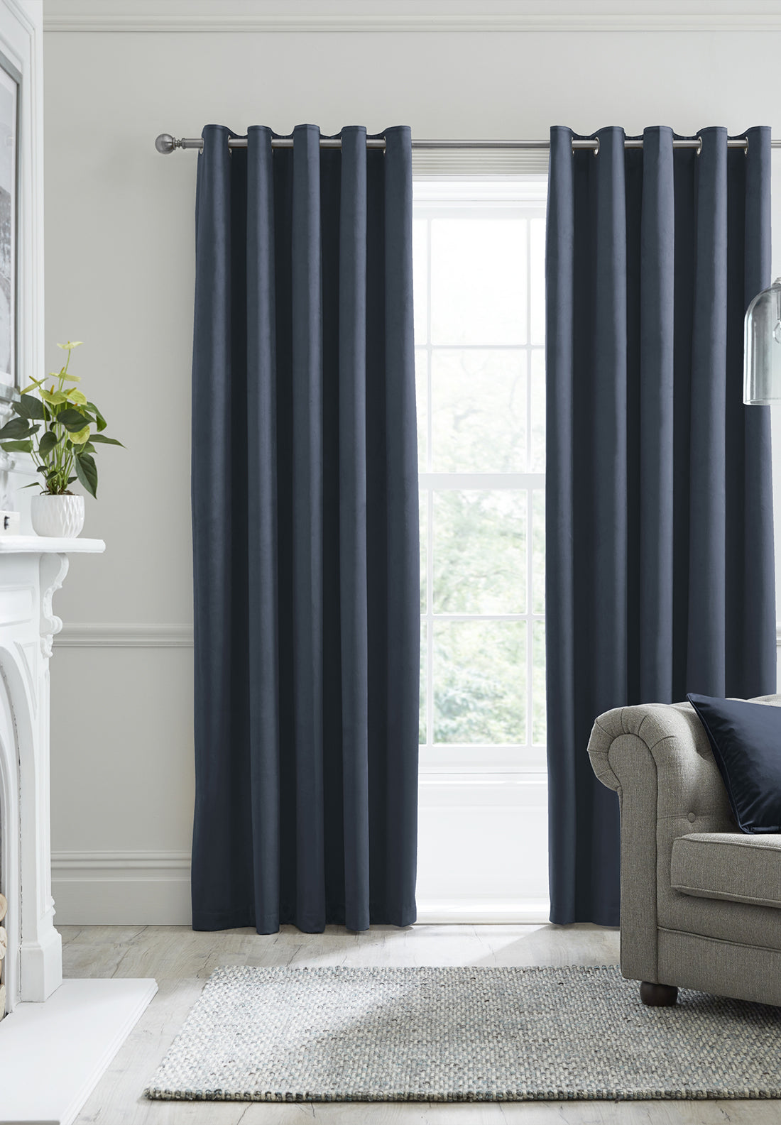 The Home Collection Montreal Blackout Thermal Curtains - Navy 1 Shaws Department Stores
