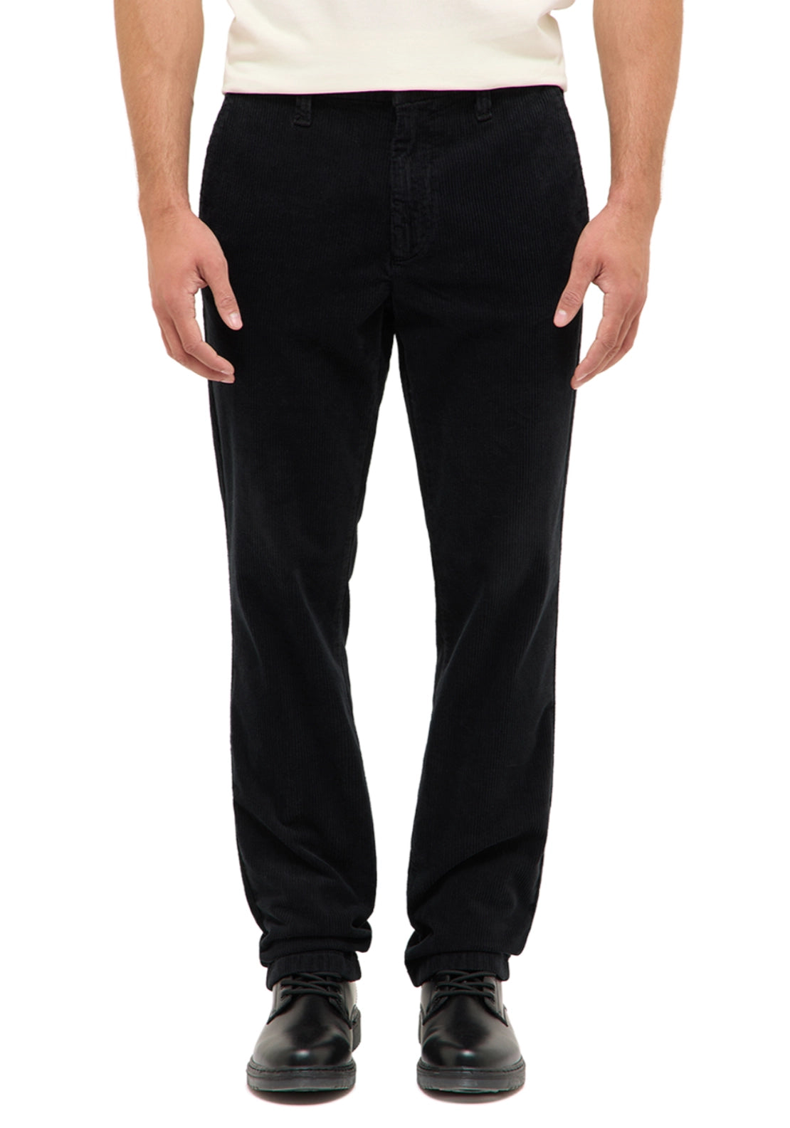 Mustang Tramper Cord Trousers - Black 1 Shaws Department Stores