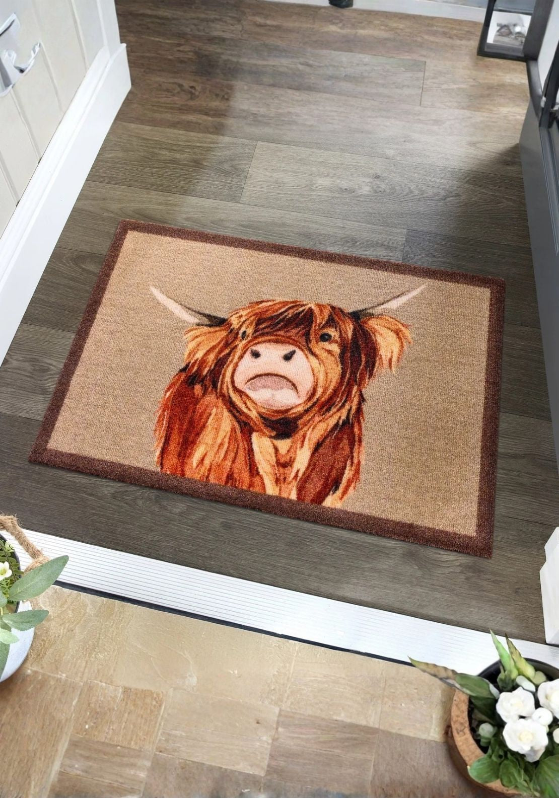 My Mat Highland Cow Doormat - Brown 2 Shaws Department Stores