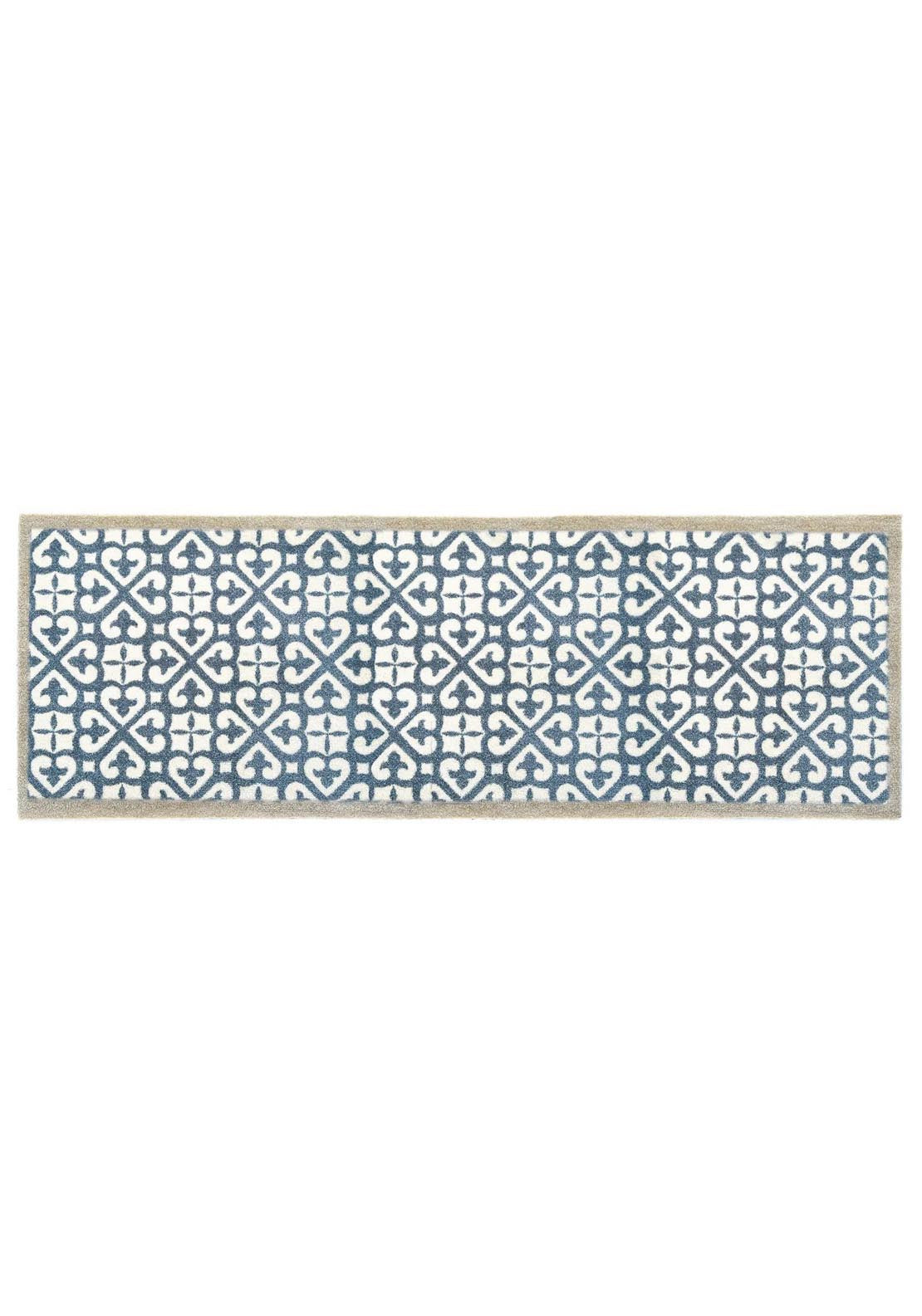 My Mat Harlequin Tile Runner - Blue / White 1 Shaws Department Stores