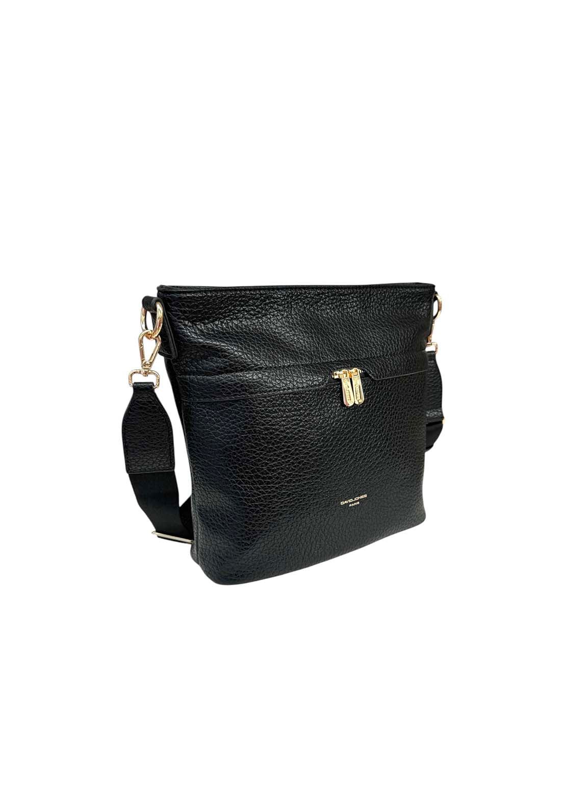 David Jones Large Cross Body Gold Zips - Black 2 Shaws Department Stores