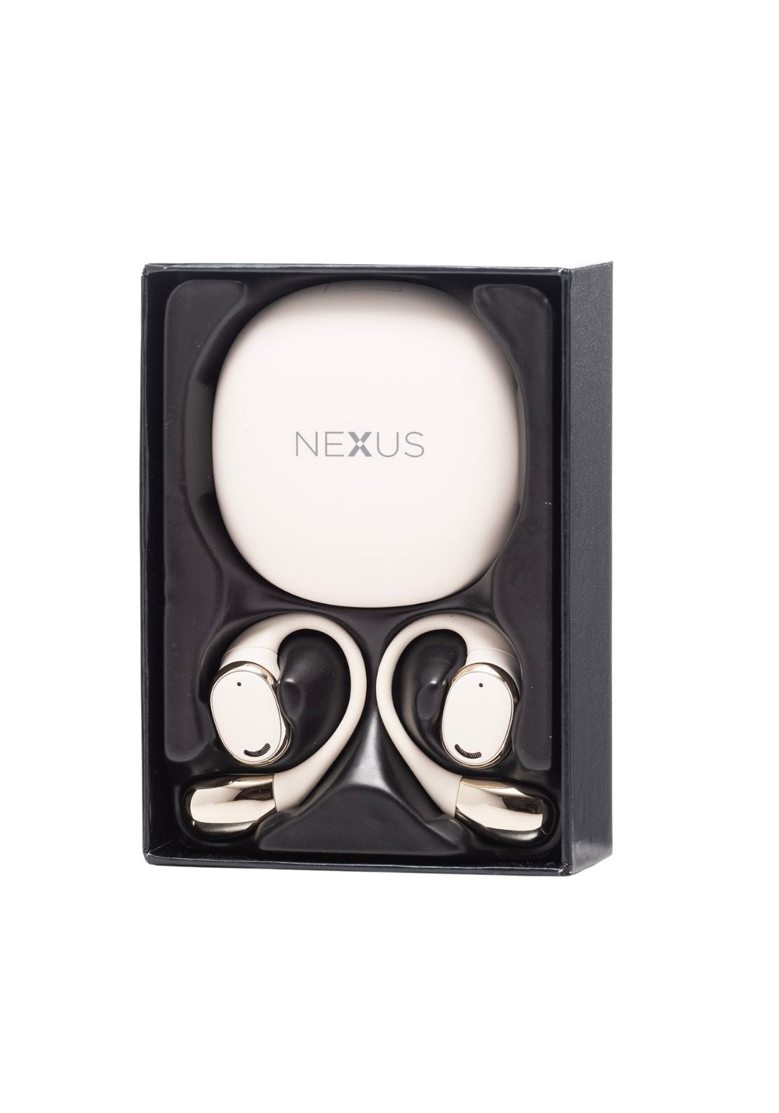 Nexus Wireless Bluetooth OWS Earphones With Ear Hooks &amp; Charging Case - Cream 1 Shaws Department Stores