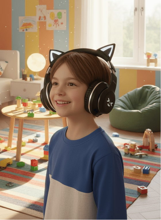 Nexus Kids Wireless Cat Ear Childrens Bluetooth Headphones - Black 3 Shaws Department Stores