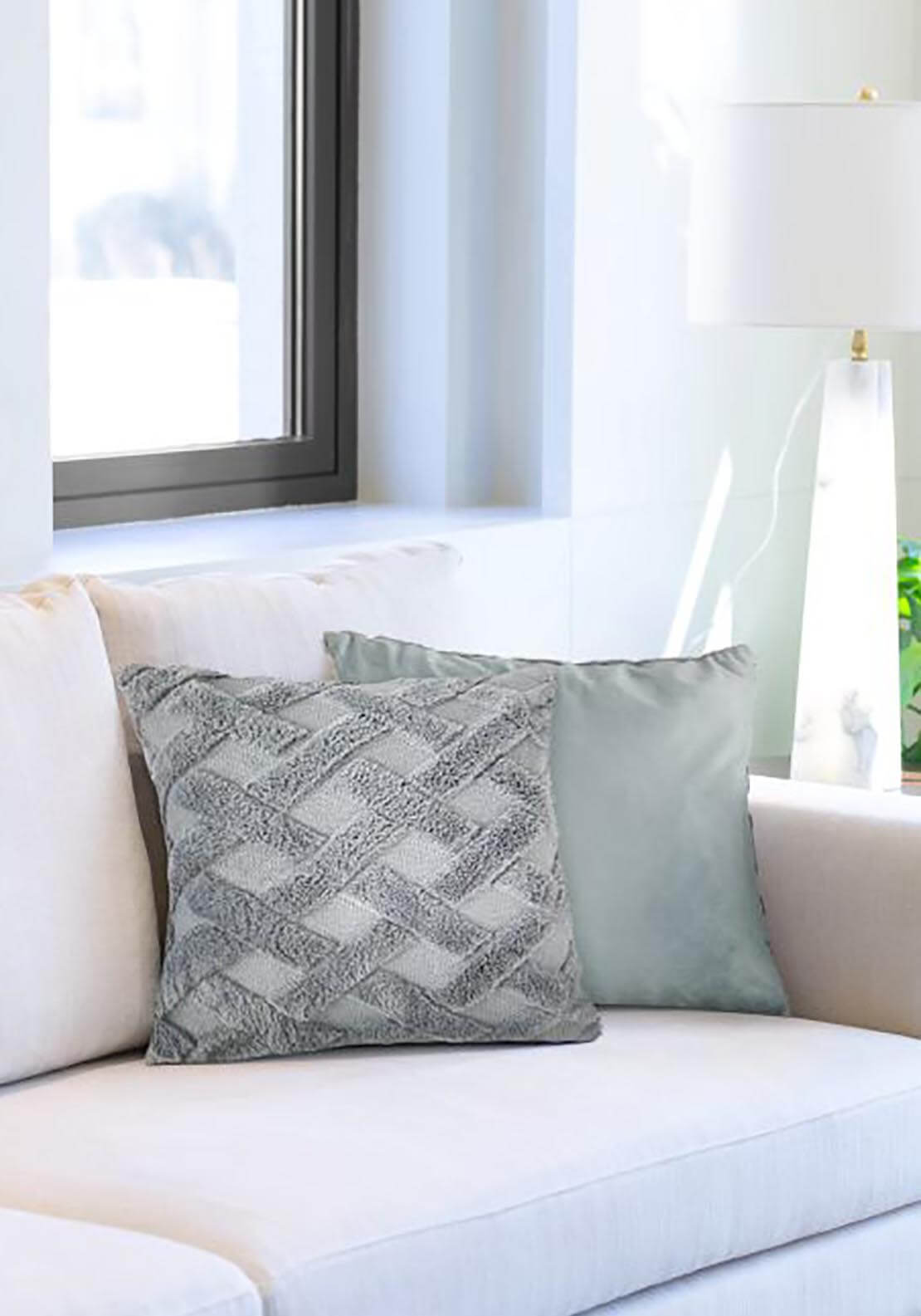 The Home Collection Nyla Cushion - Silver 1 Shaws Department Stores