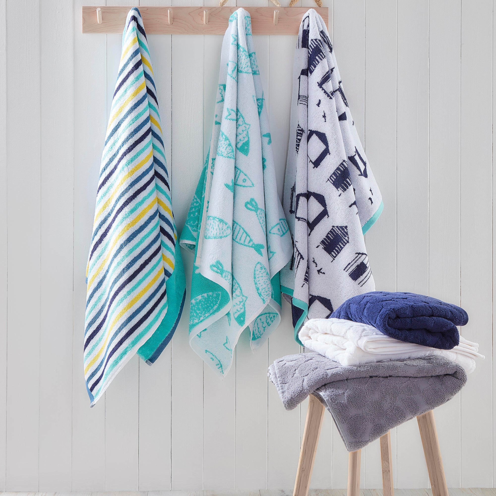 Fusion Nautical Stripe Bath Towel 4 Shaws Department Stores