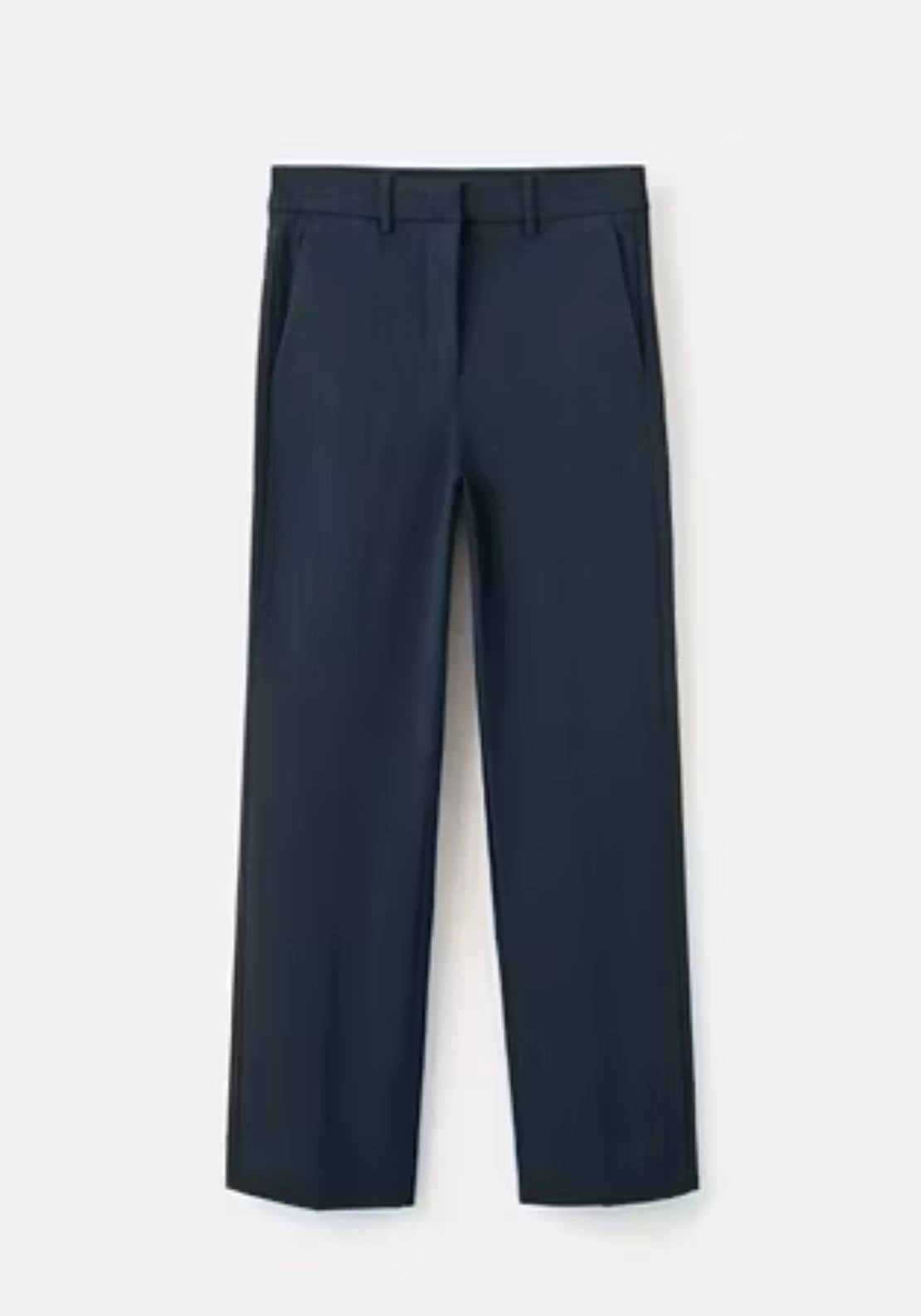 Mango Slim Fit Cropped Trousers - Blue 4 Shaws Department Stores