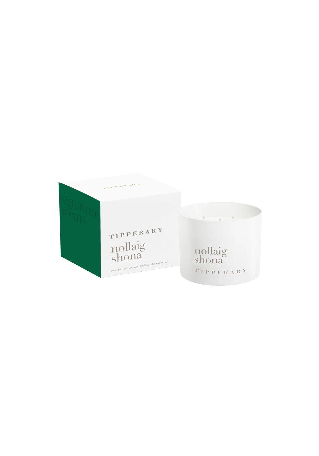 Tipperary Crystal 3 Wick Nollaig Shona Candle - Nollaig Shona 1 Shaws Department Stores