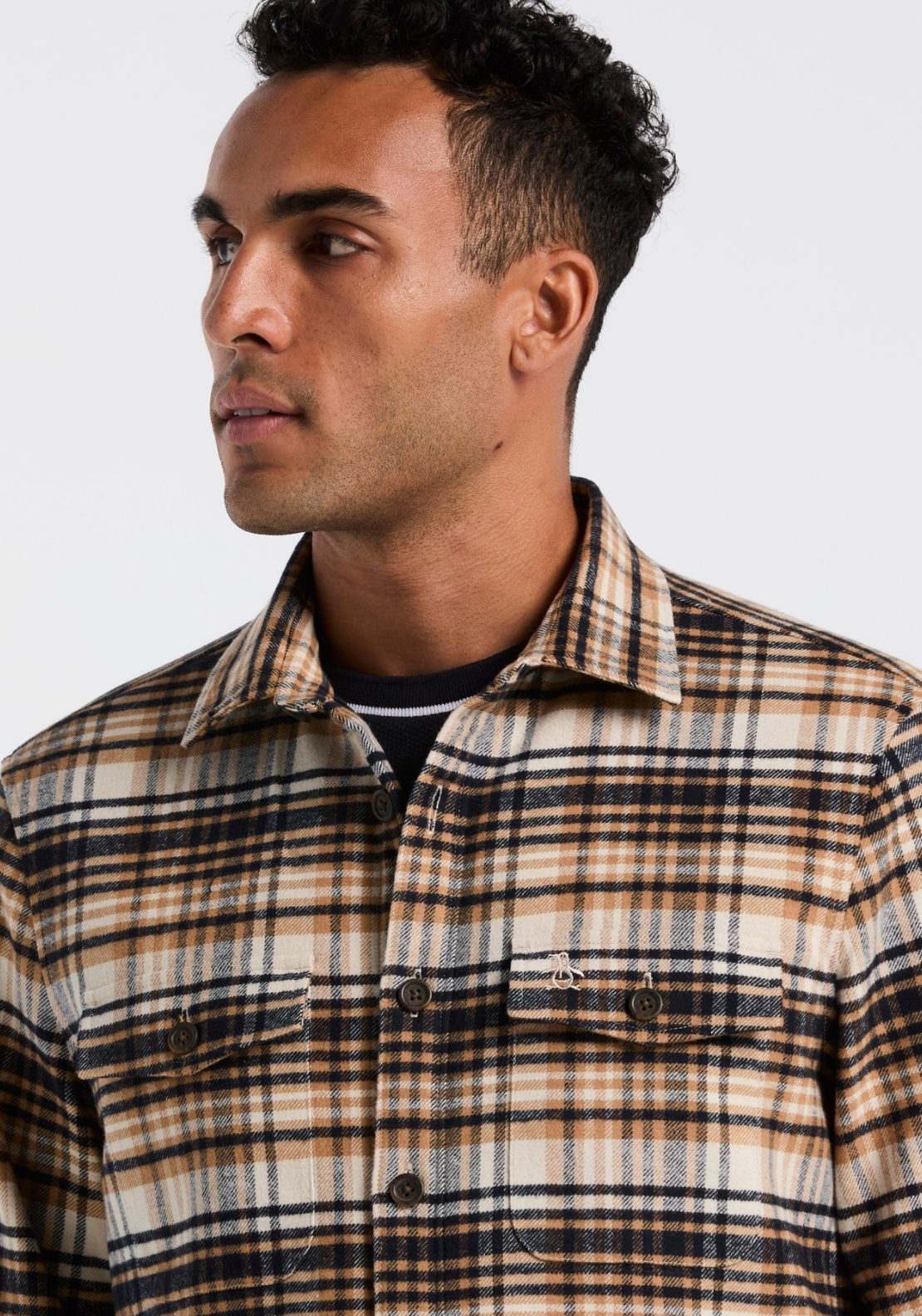 Original Quilted Plaid Shirt Jacket with Pete Logo - Birch