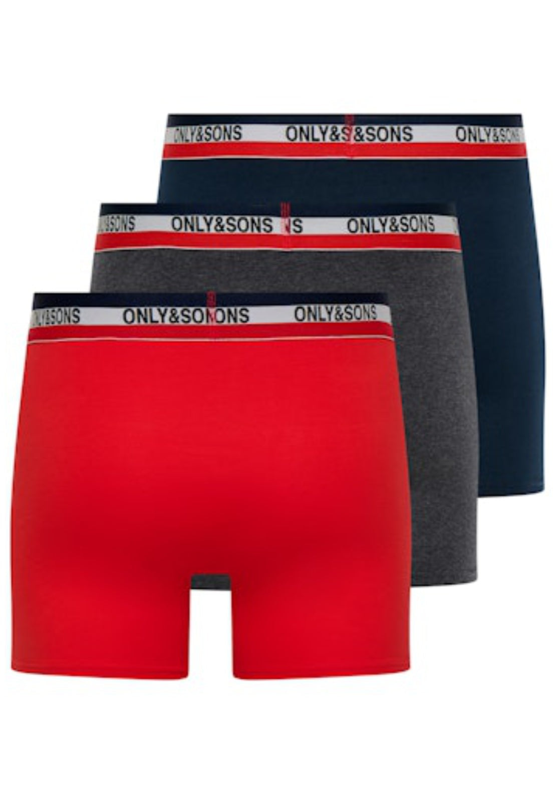 Only &amp; Sons Onsfitz 3-Pack Trunks - Grey 2 Shaws Department Stores