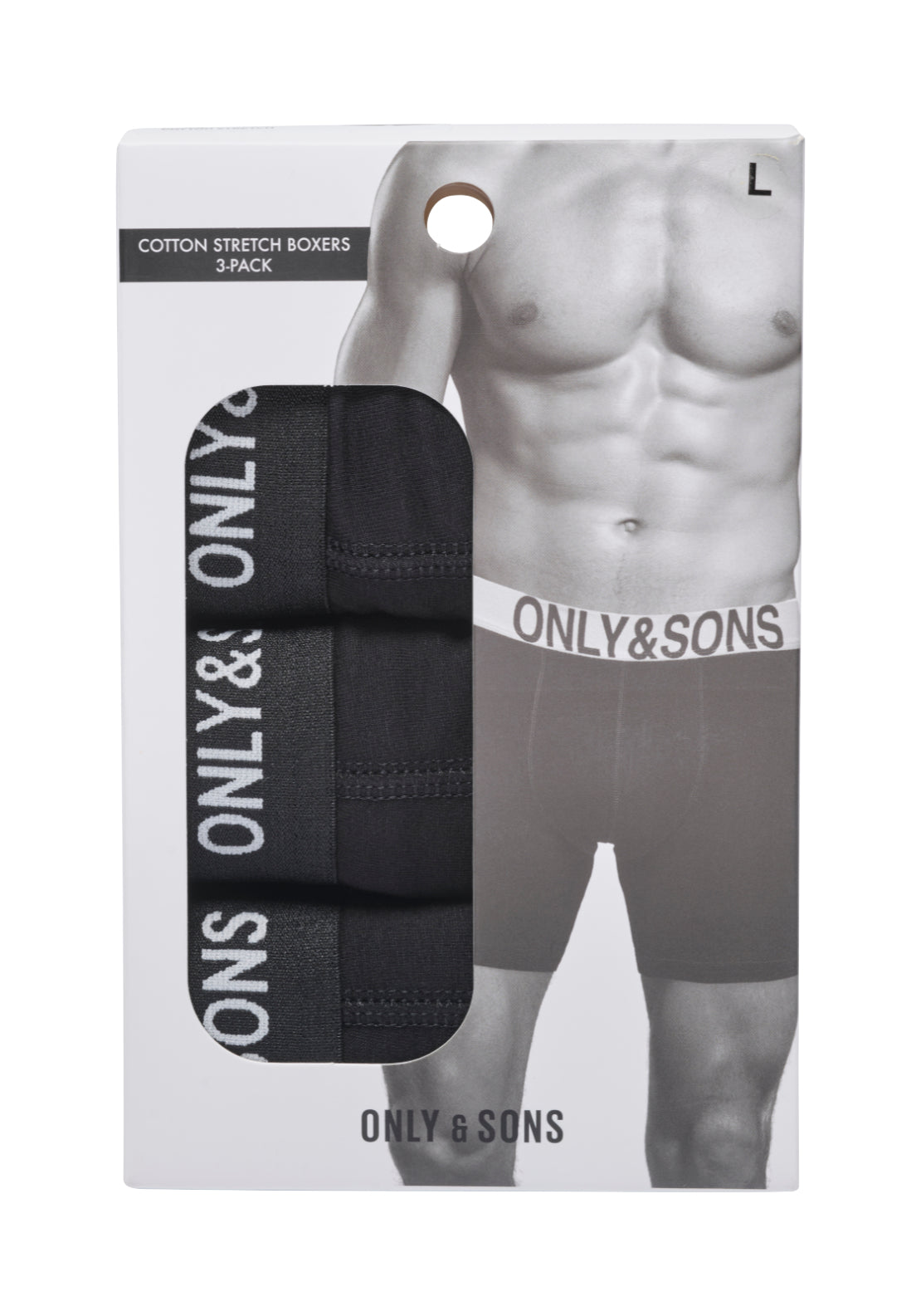 Only &amp; Sons Onsbasic 3-Pack Boxer Briefs - Black 5 Shaws Department Stores