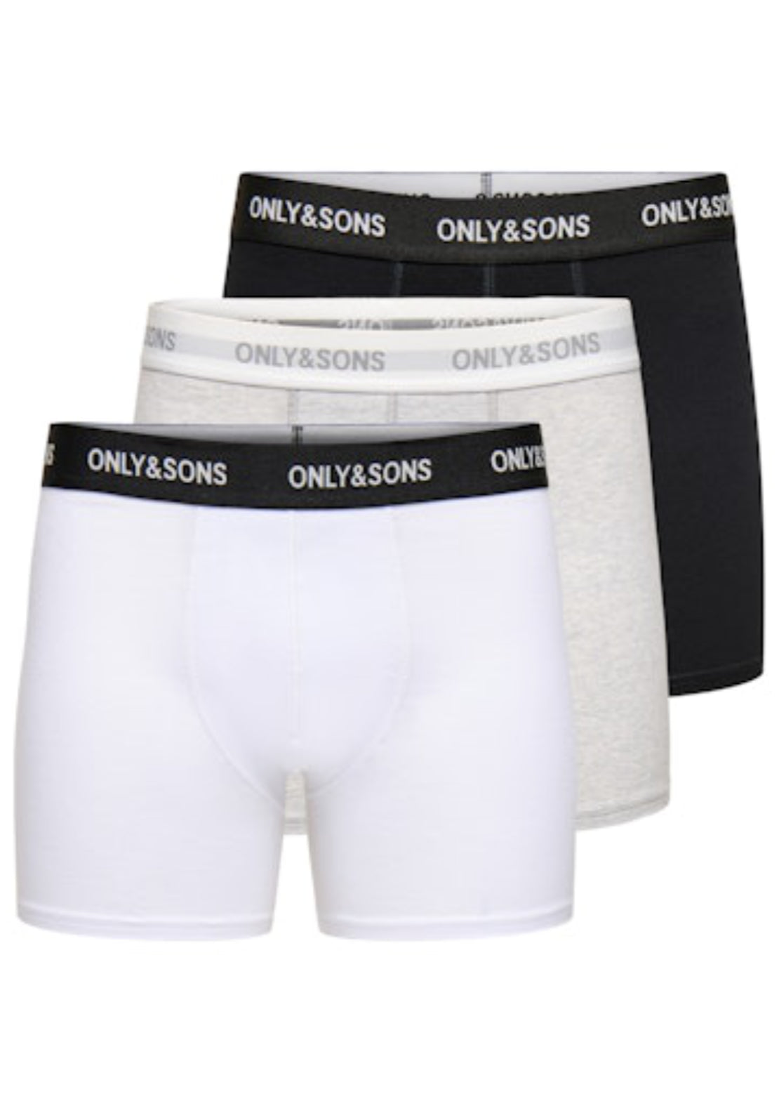 Only &amp; Sons Onsbasic 3-Pack Boxer Briefs - Grey 1 Shaws Department Stores