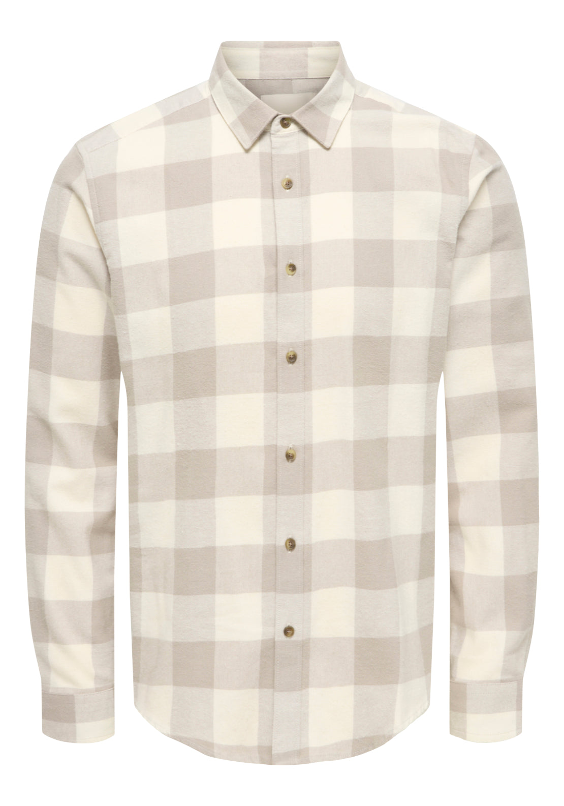 Only &amp; Sons Onsgudmund Check Shirt - Antique White 6 Shaws Department Stores