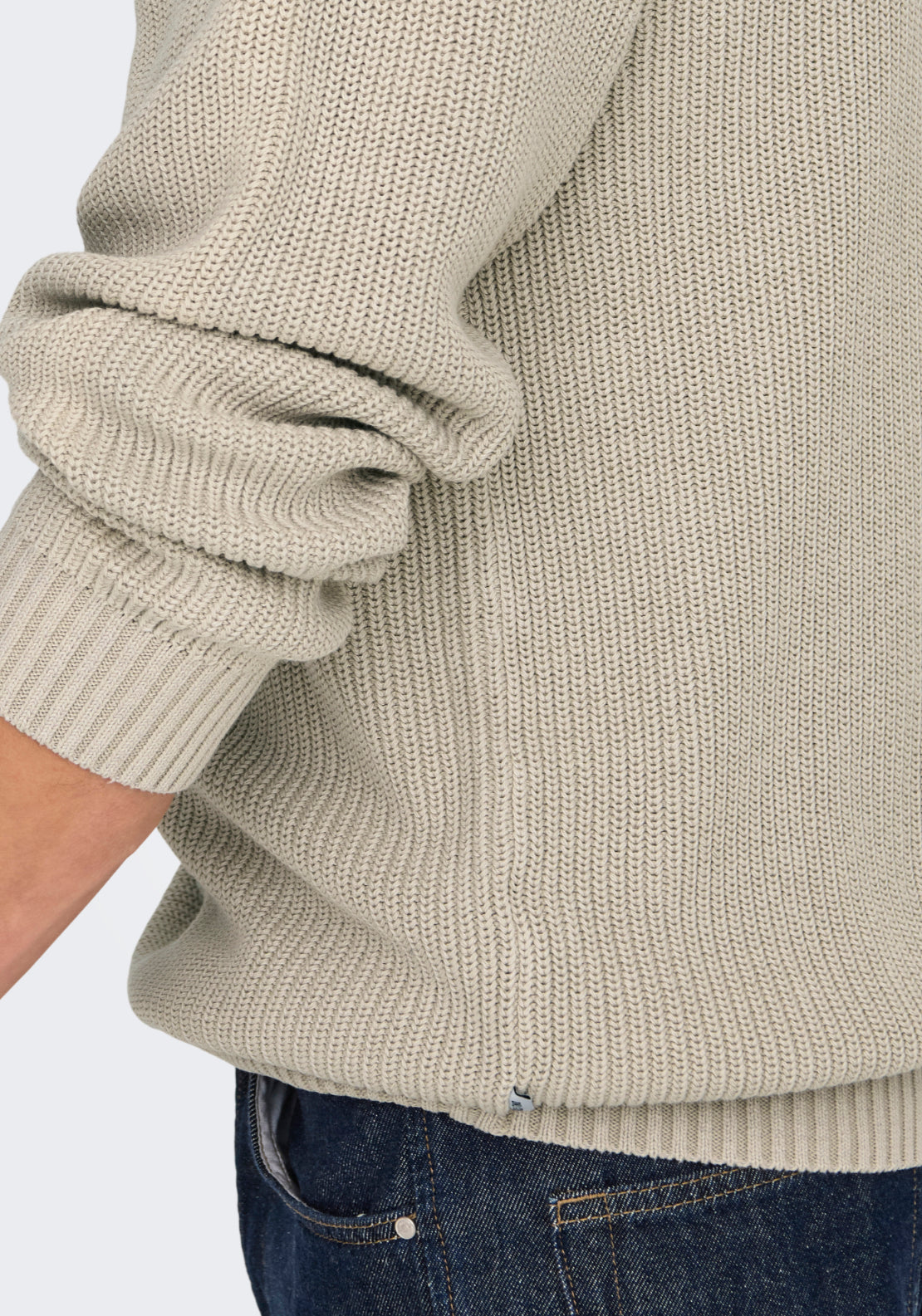 Only &amp; Sons Rosu Crew Neck Knit - Silver Lining 3 Shaws Department Stores
