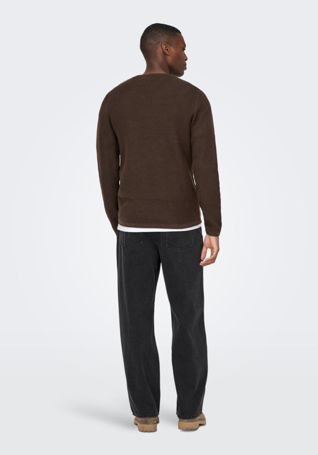 Only &amp; Sons Onseric Crew Neck Knit - Demitasse 2 Shaws Department Stores