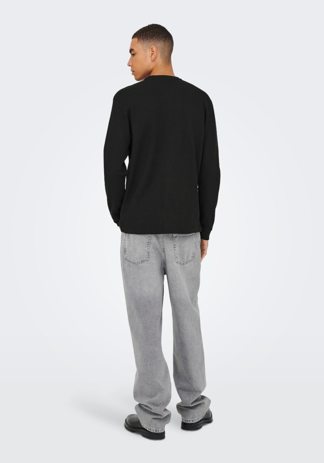 Only &amp; Sons Onstobie Long Sleeve T-Shirt - Black 2 Shaws Department Stores