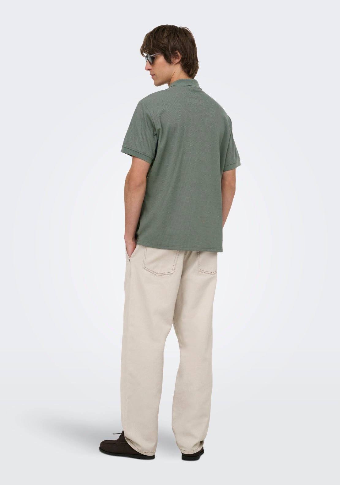 Only &amp; Sons Short Sleeve Regular Polo Shirt - Castor Gray 2 Shaws Department Stores