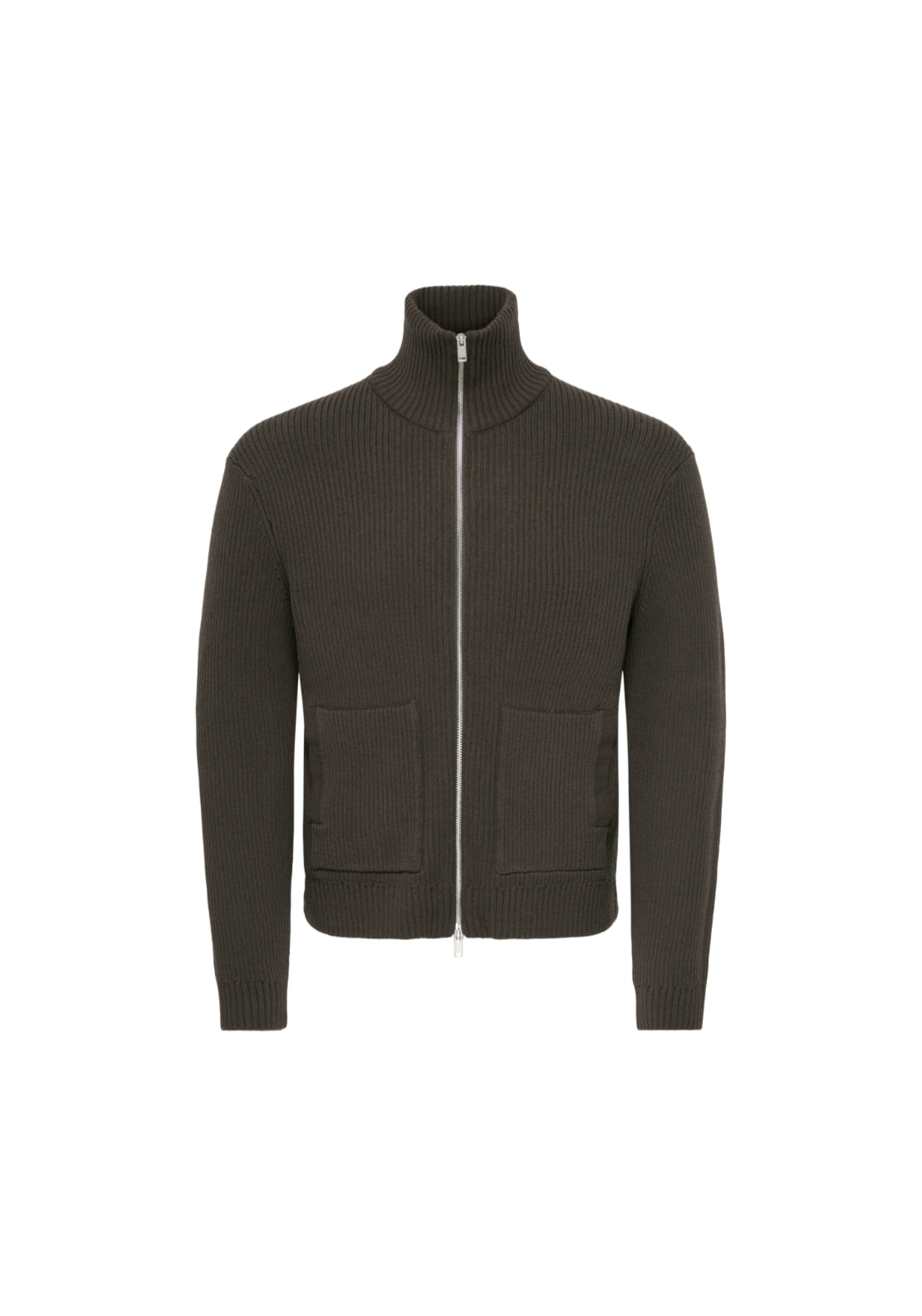 Only &amp; Sons Stay Full Zip Knit - Chocolate Brown 1 Shaws Department Stores