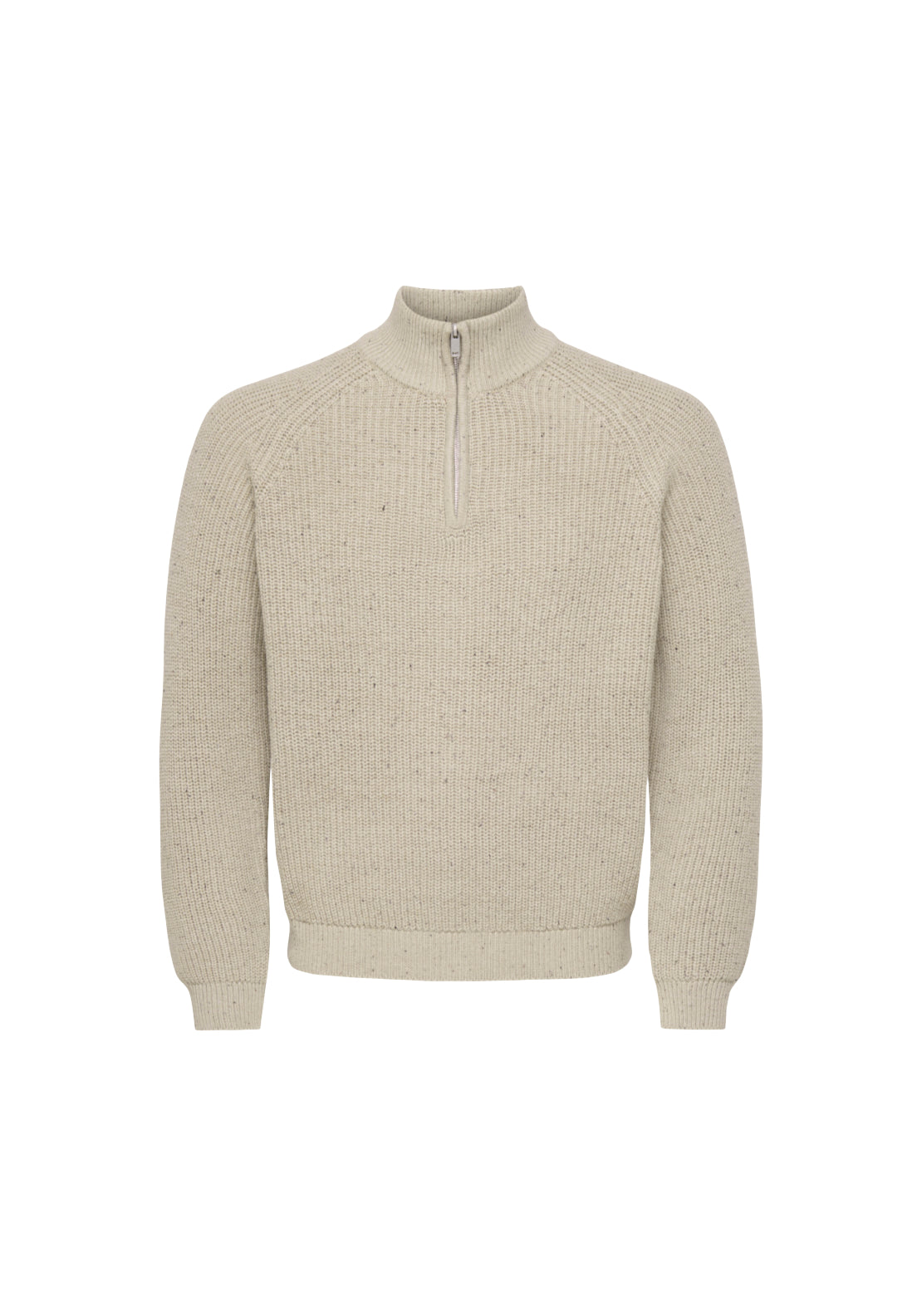 Only &amp; Sons Logan 1/4 Zip Knit - Silver Lining 1 Shaws Department Stores