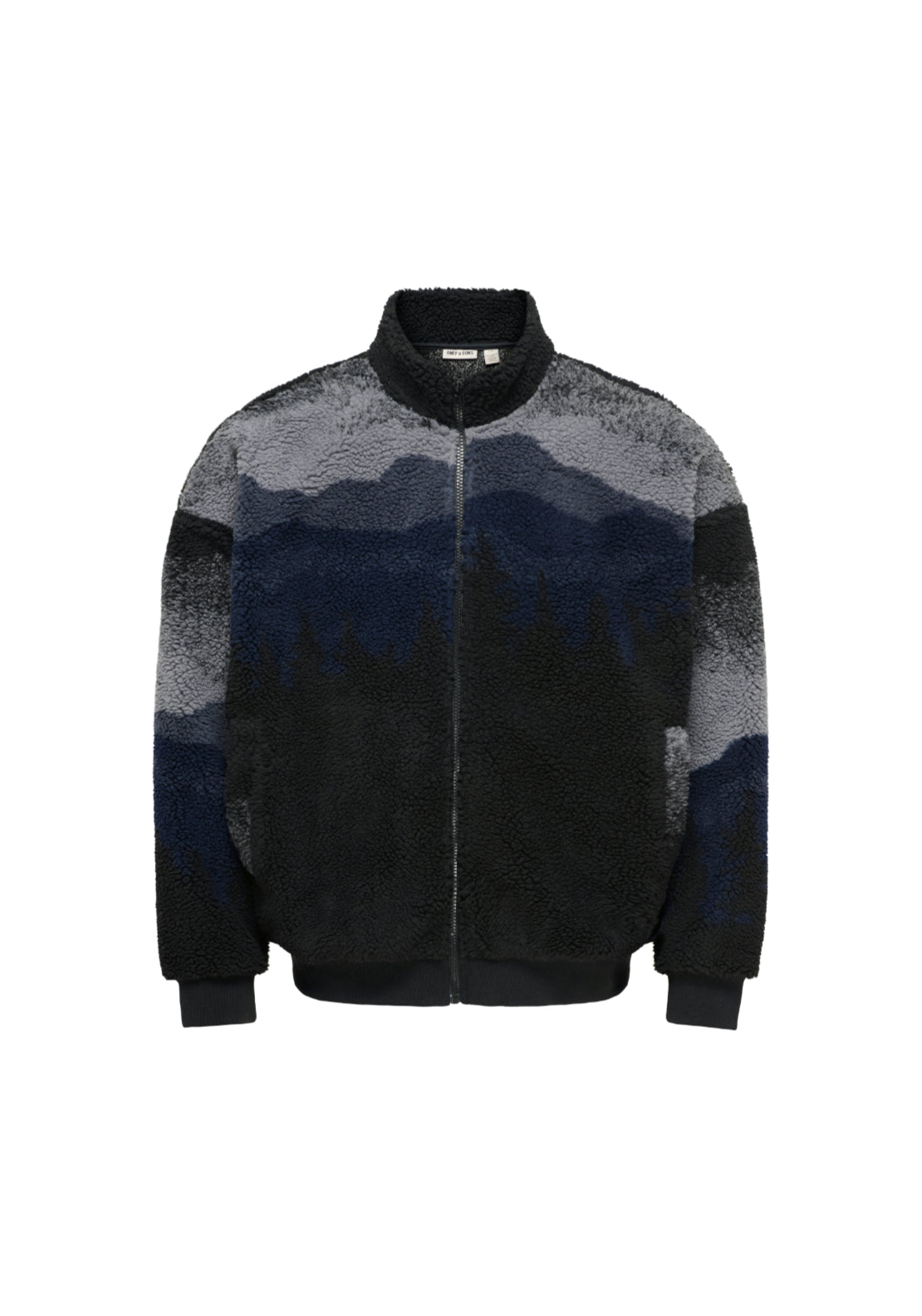 Only &amp; Sons Adam Sherpa Bomber Sweat - Blue 1 Shaws Department Stores
