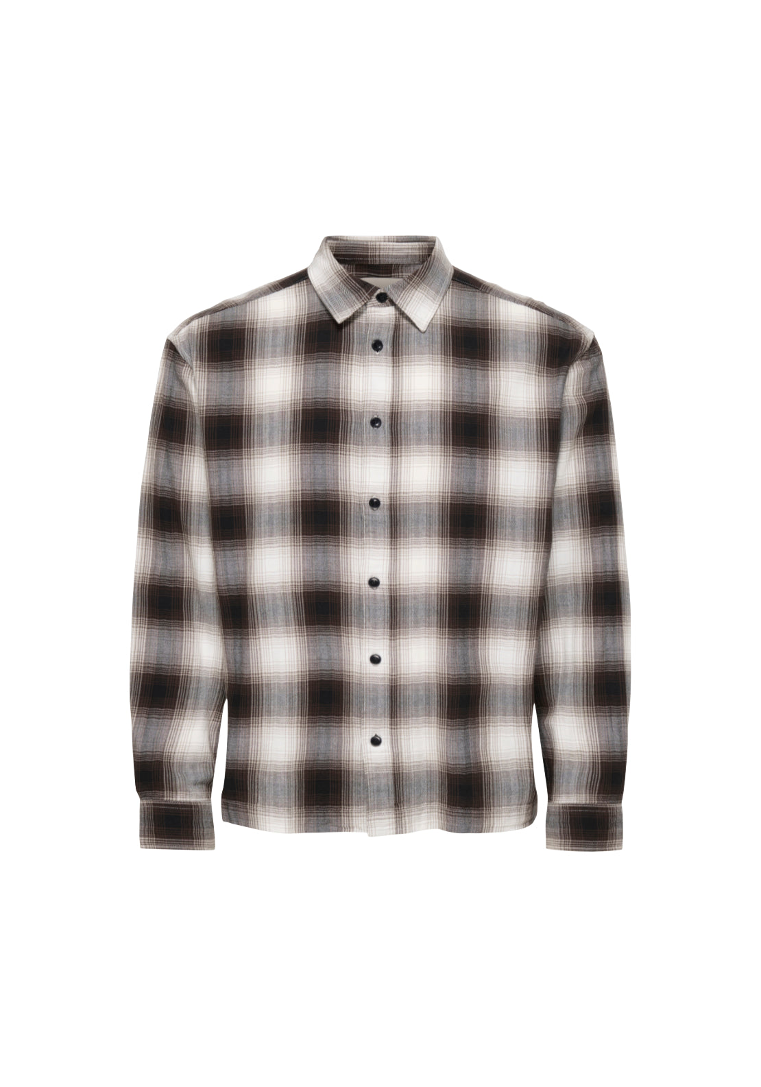 Only &amp; Sons Kosta Check Shirt - Rubber 1 Shaws Department Stores