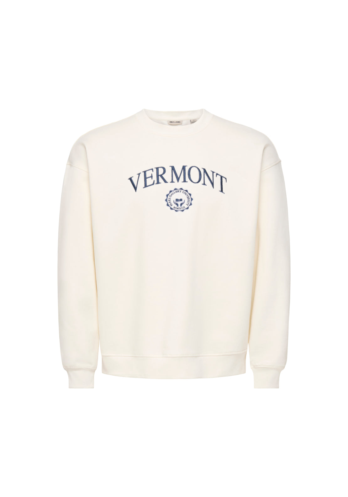Only &amp; Sons Connor Crew Neck Sweat - Egret 1 Shaws Department Stores