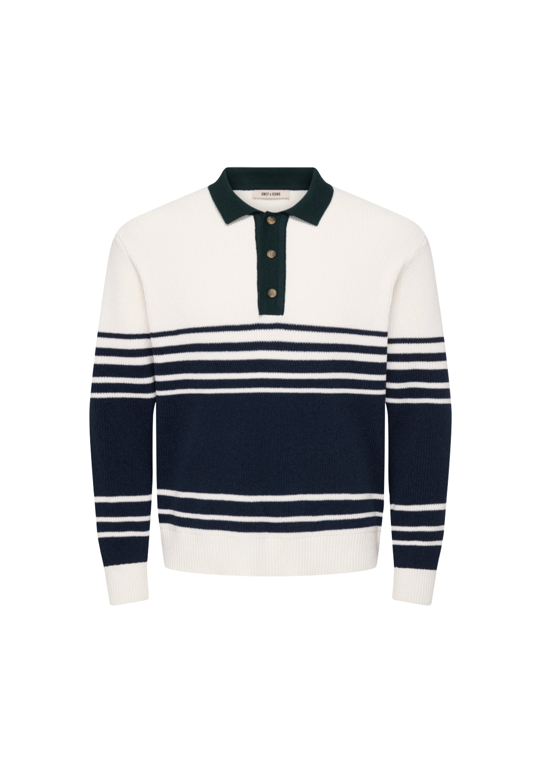 Only &amp; Sons Rodger Polo Knit - Cloud Dancer 1 Shaws Department Stores