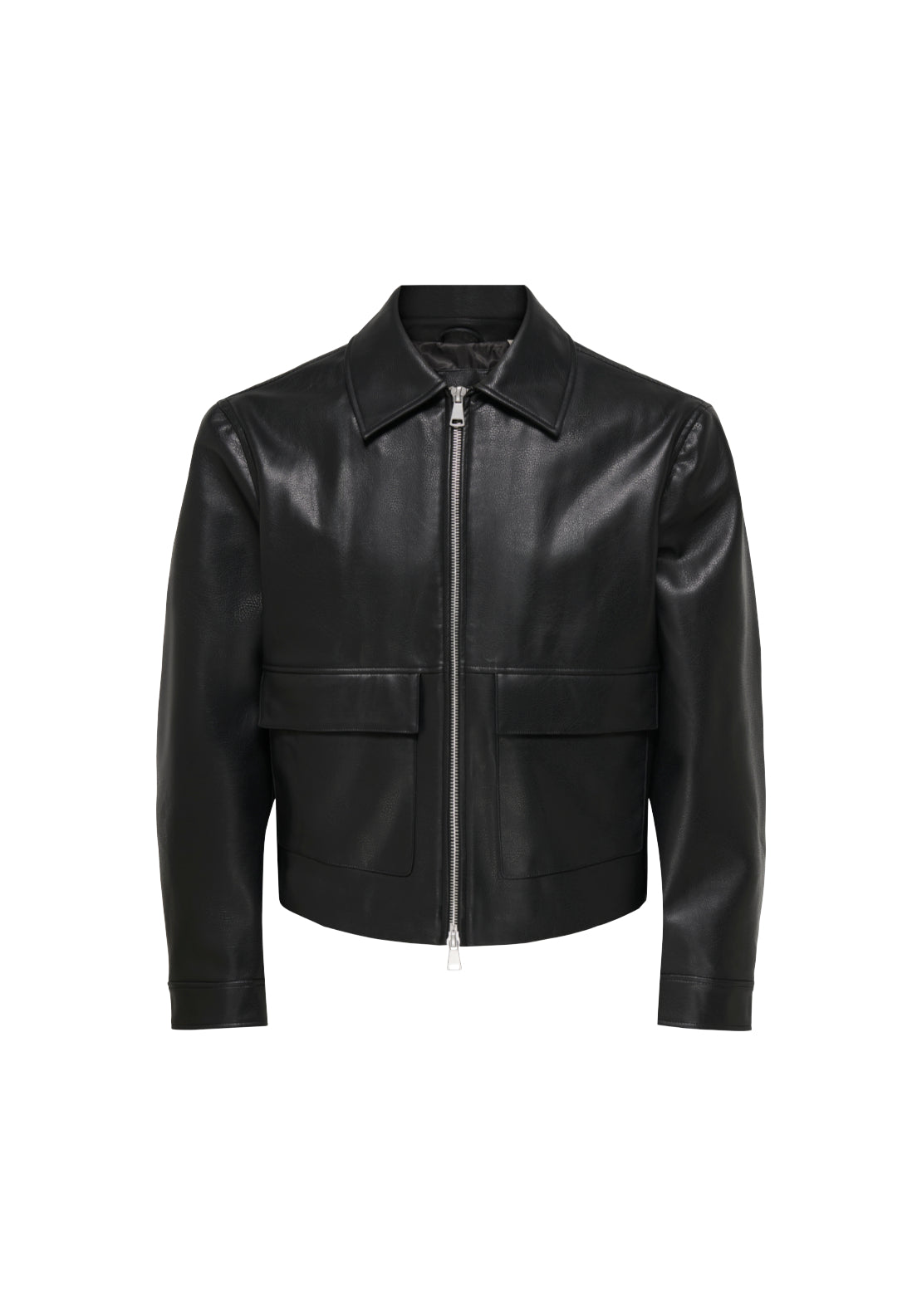 Only &amp; Sons Bate Pu Jacket - Black 1 Shaws Department Stores