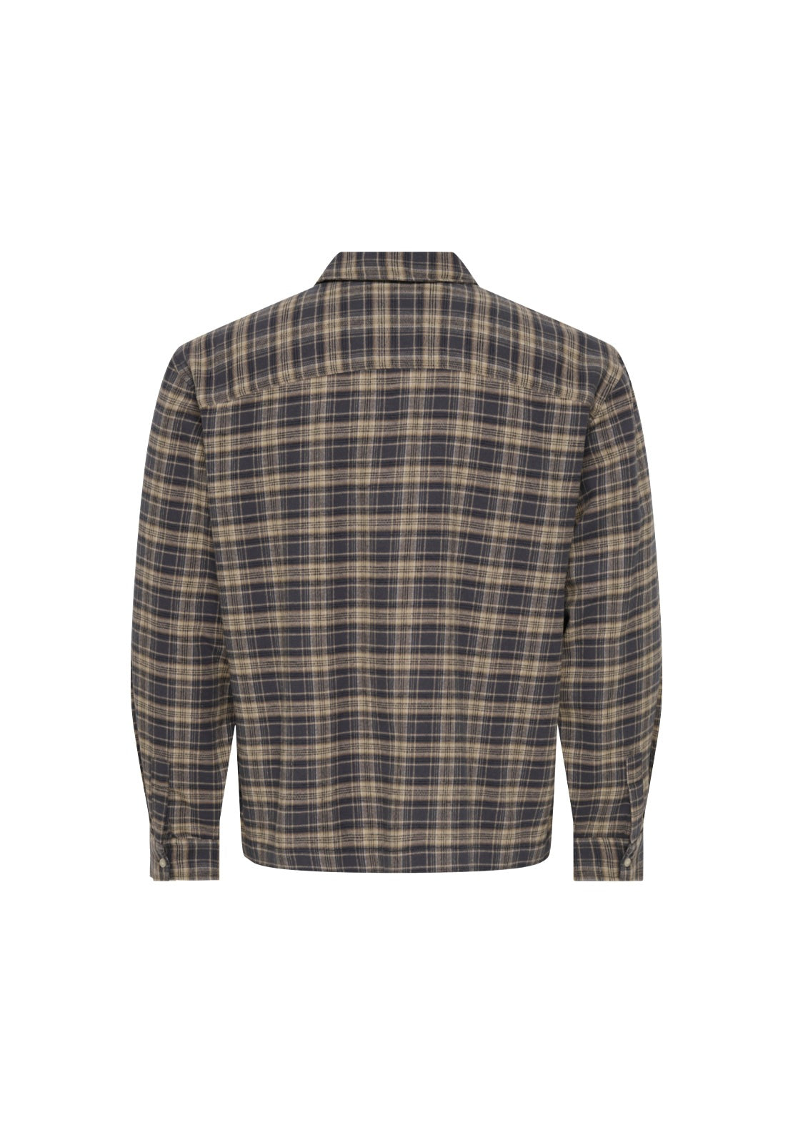 Only &amp; Sons Hale Flannel Check Shirt - Grey Pinstripe 2 Shaws Department Stores