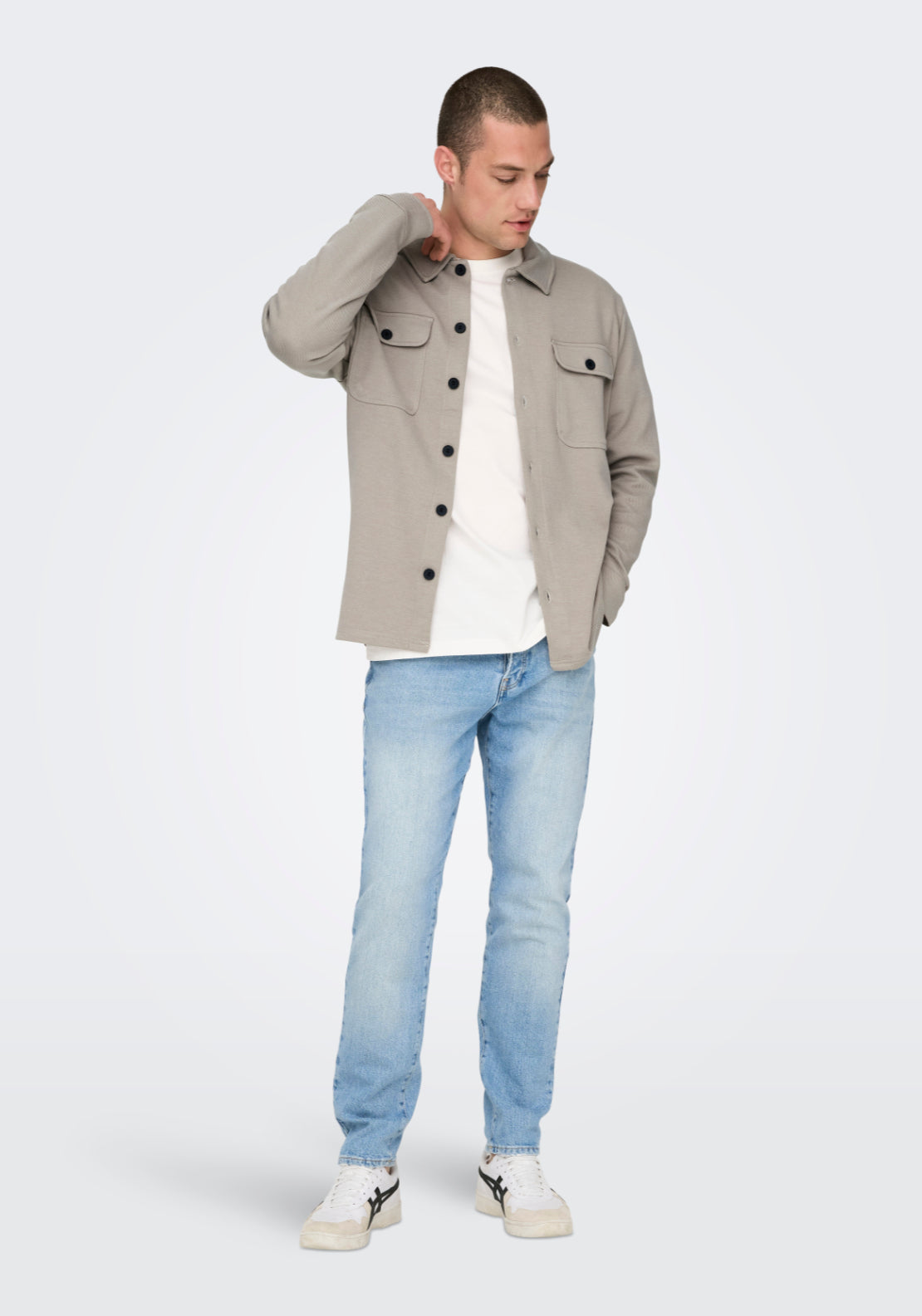 Only &amp; Sons Onsnewkodyl Overshirt - Vintage Khaki Melange 6 Shaws Department Stores