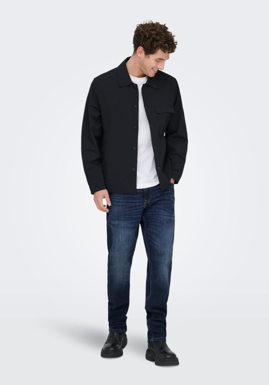 Only &amp; Sons Onsweft Mid Waist Regular Fit Jeans - Blue 5 Shaws Department Stores
