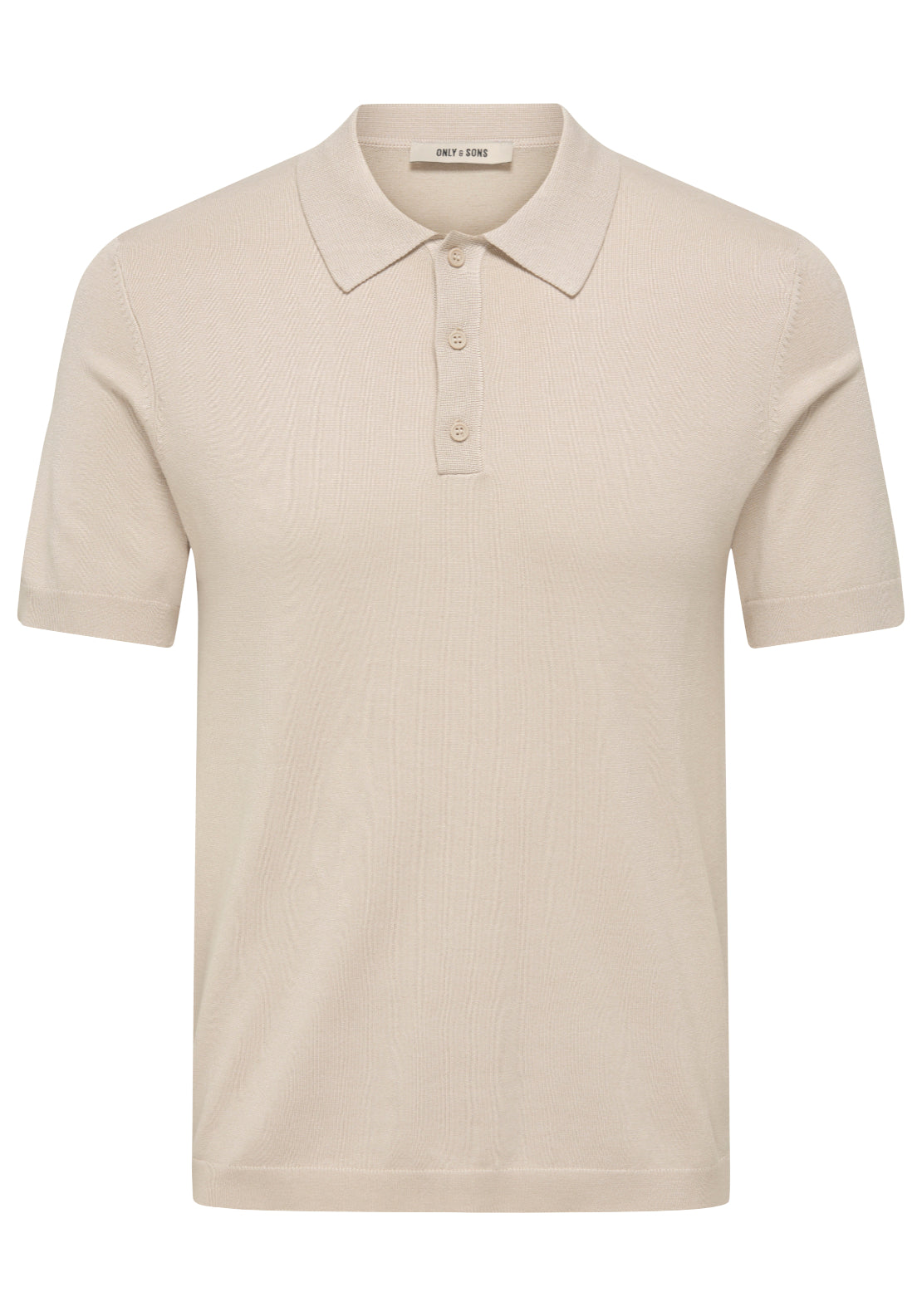 Only &amp; Sons Onswyler Short Sleeve Knit Polo Shirt - Silver Lining 6 Shaws Department Stores